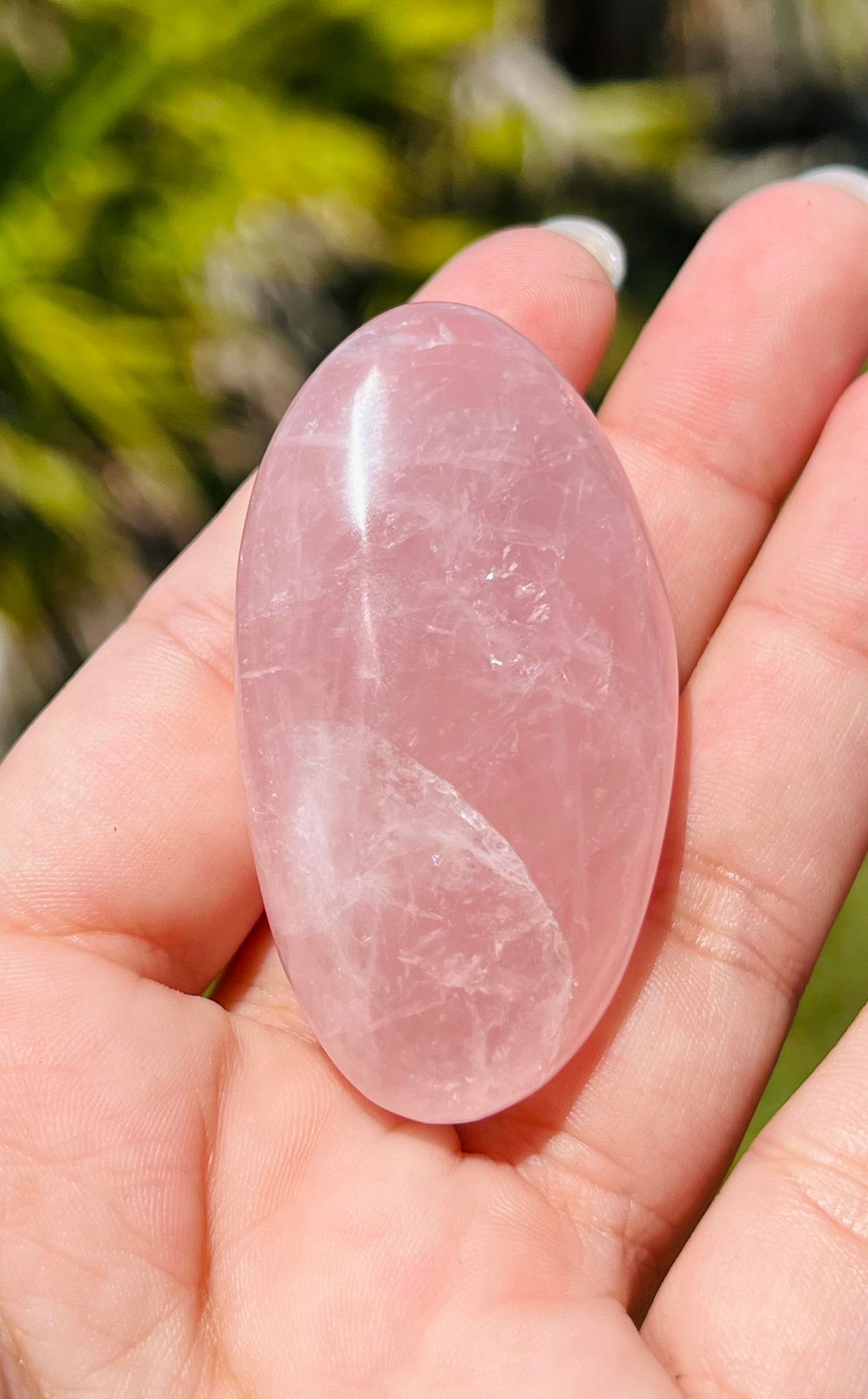 Starlite Rose Quartz Palm Stone