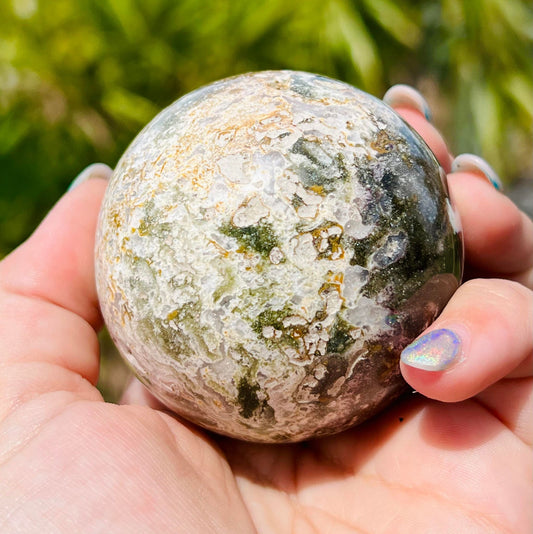 Druzy Ocean Jasper Sphere
