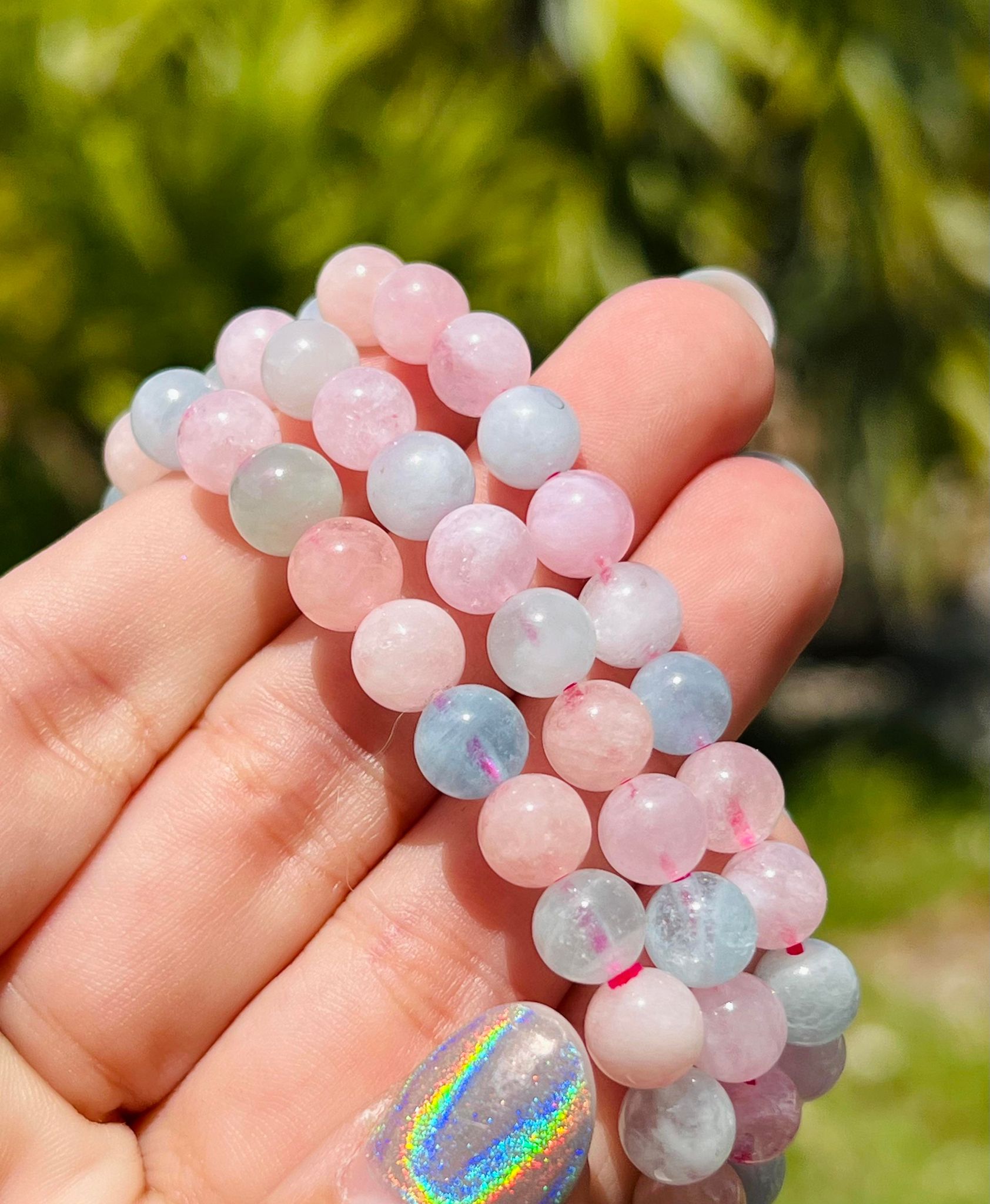 Morganite & Aquamarine  Bracelet