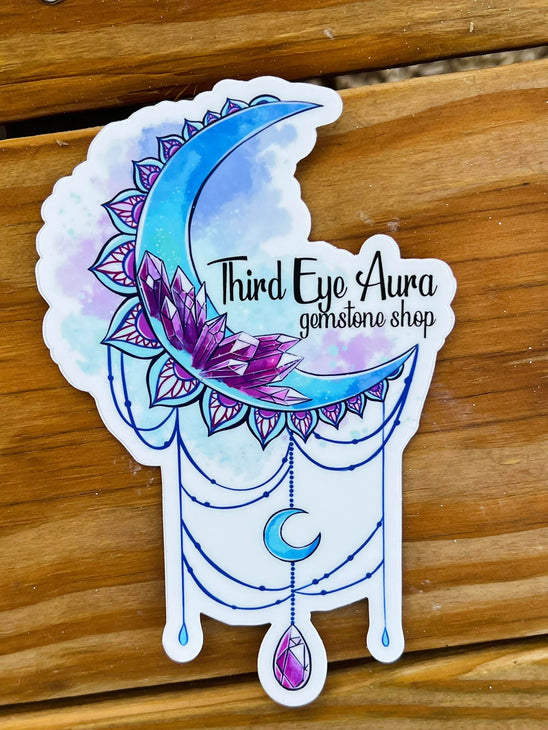 Third Eye Aura Crystal Moon Sticker