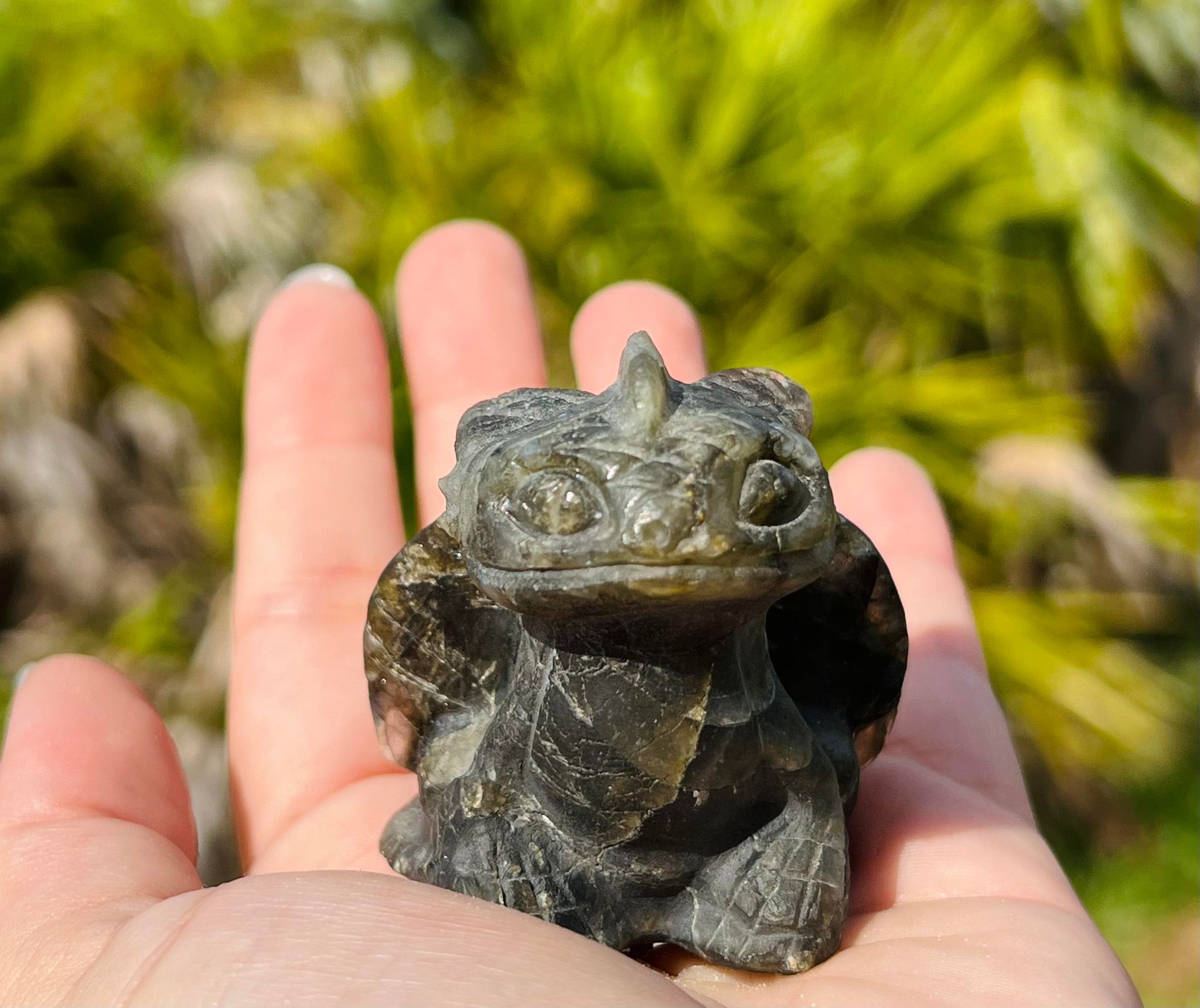 Labradorite Toothless Dragon Carving