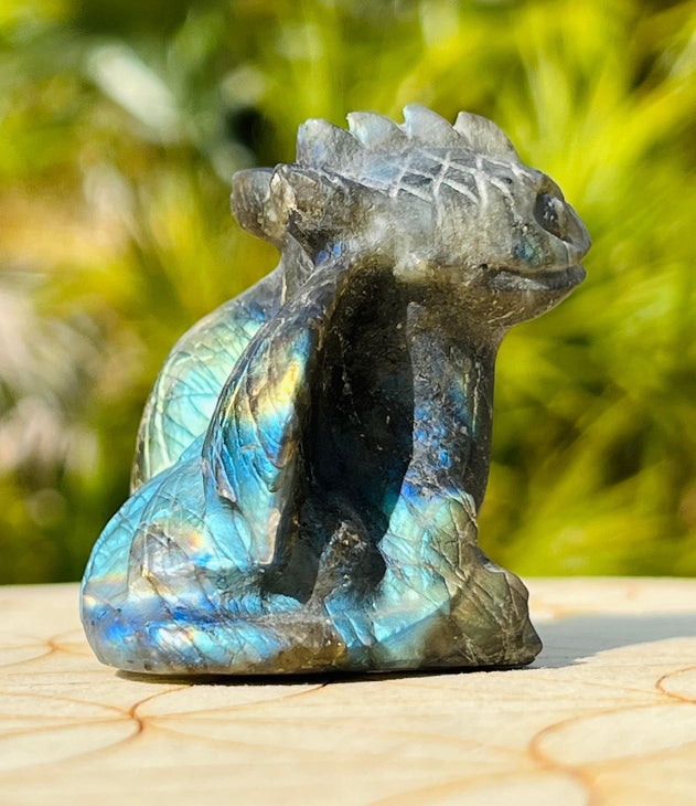 Labradorite Toothless Dragon Carving