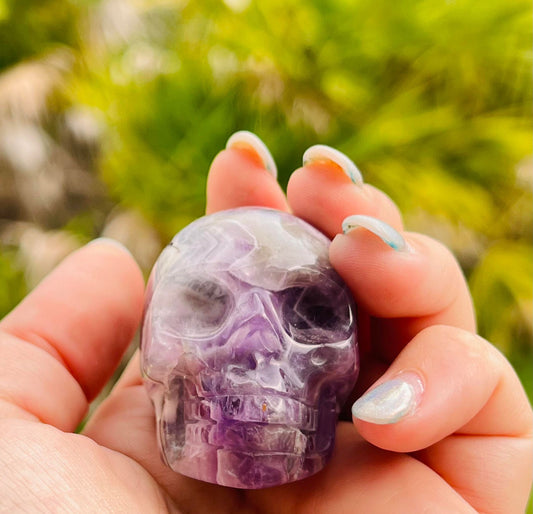 Chevron Dream Amethyst Skull