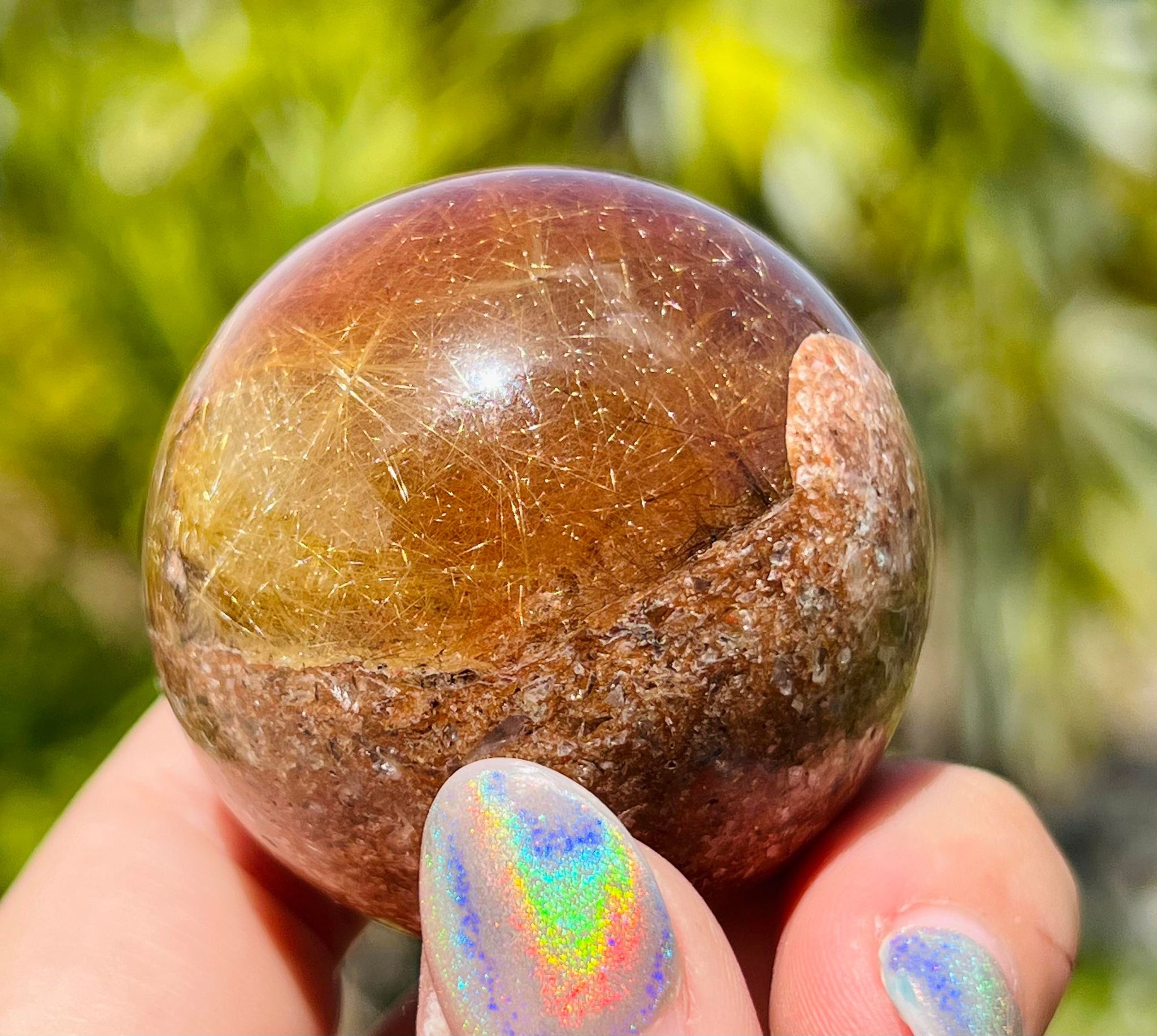 Garden Rutilated Quartz Sphere