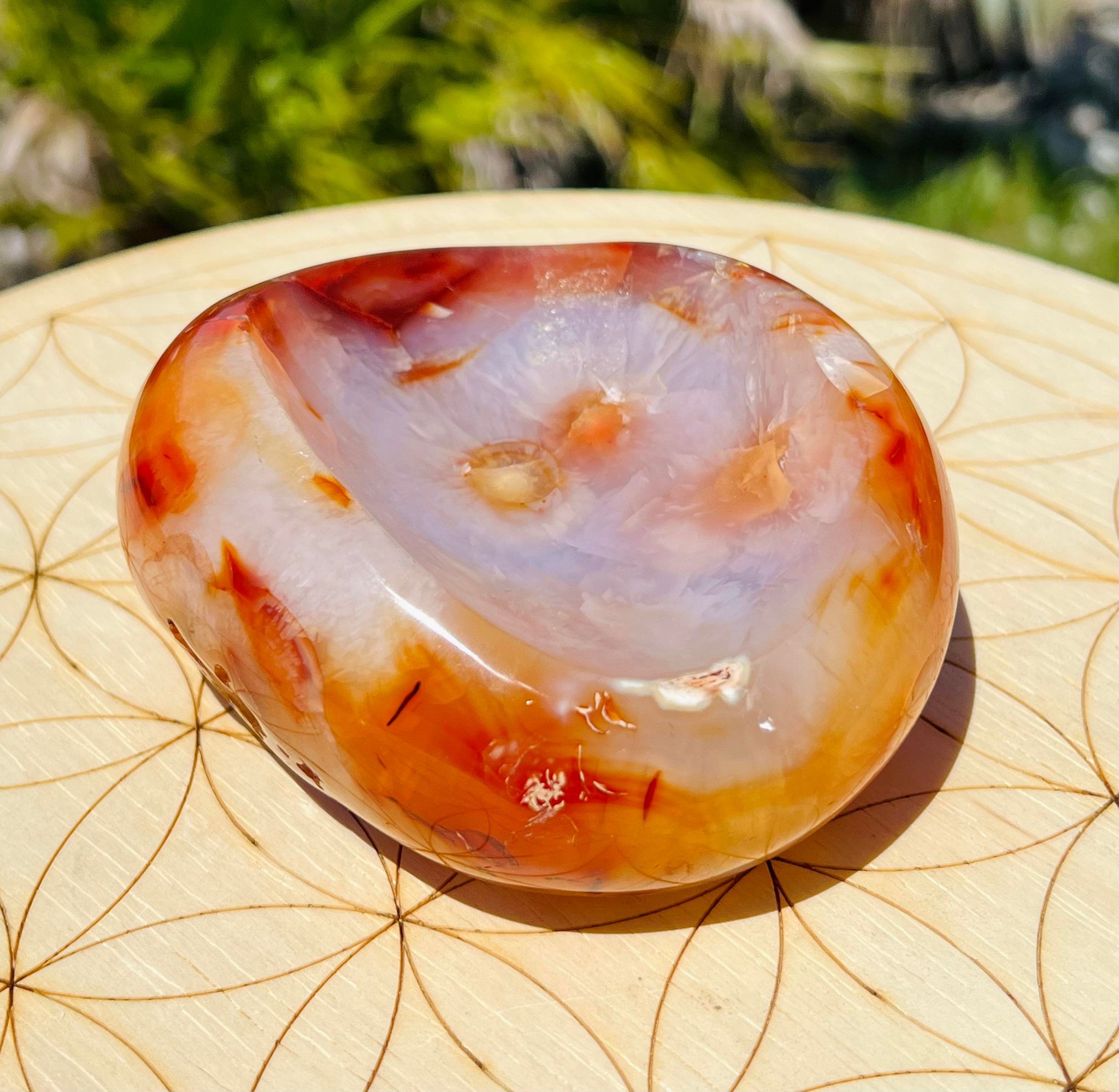 Banded Carnelian Agate Crystal Bowl