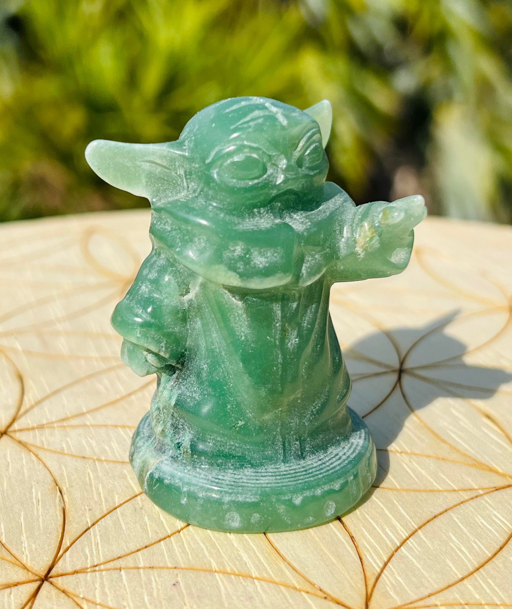 Baby Yoda Green Aventurine Carving