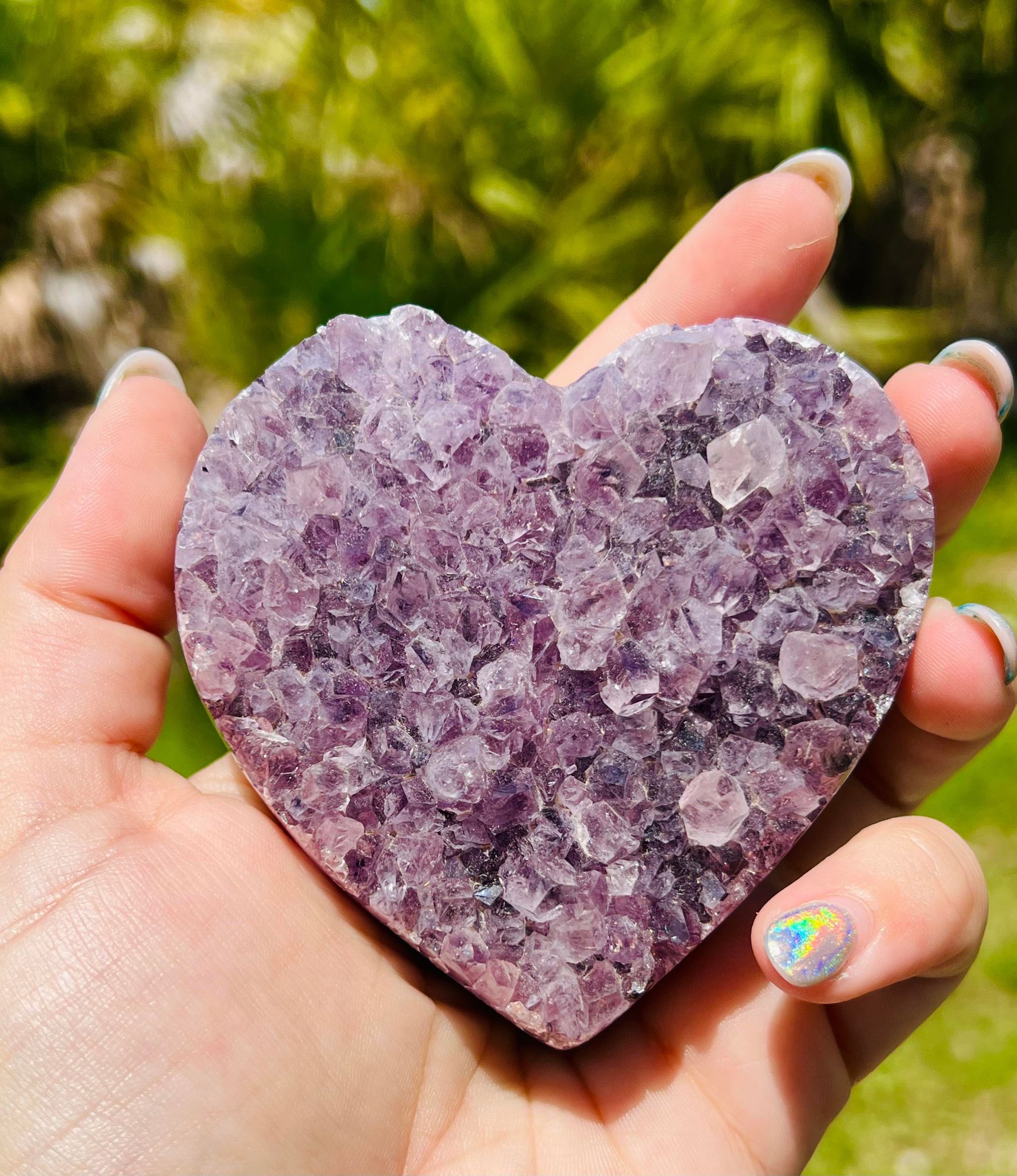 Raw Amethyst Heart  (large)