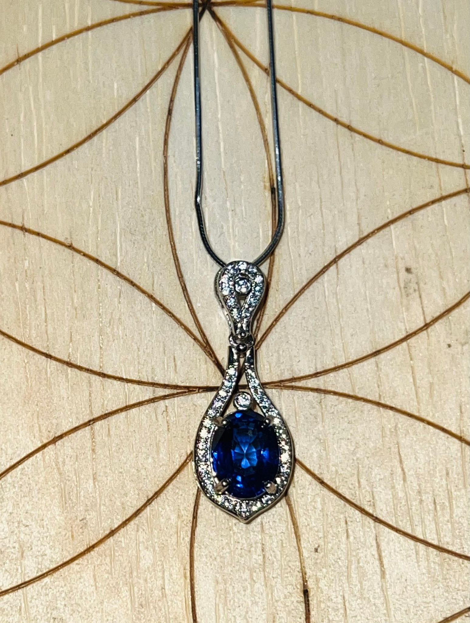 Blue Sapphire Sterling Silver Pendant