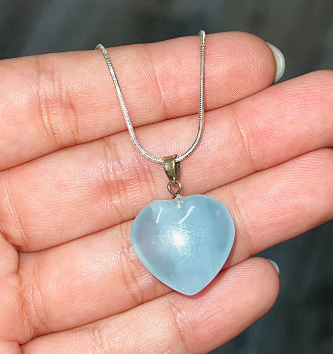 Aquamarine Heart Pendant