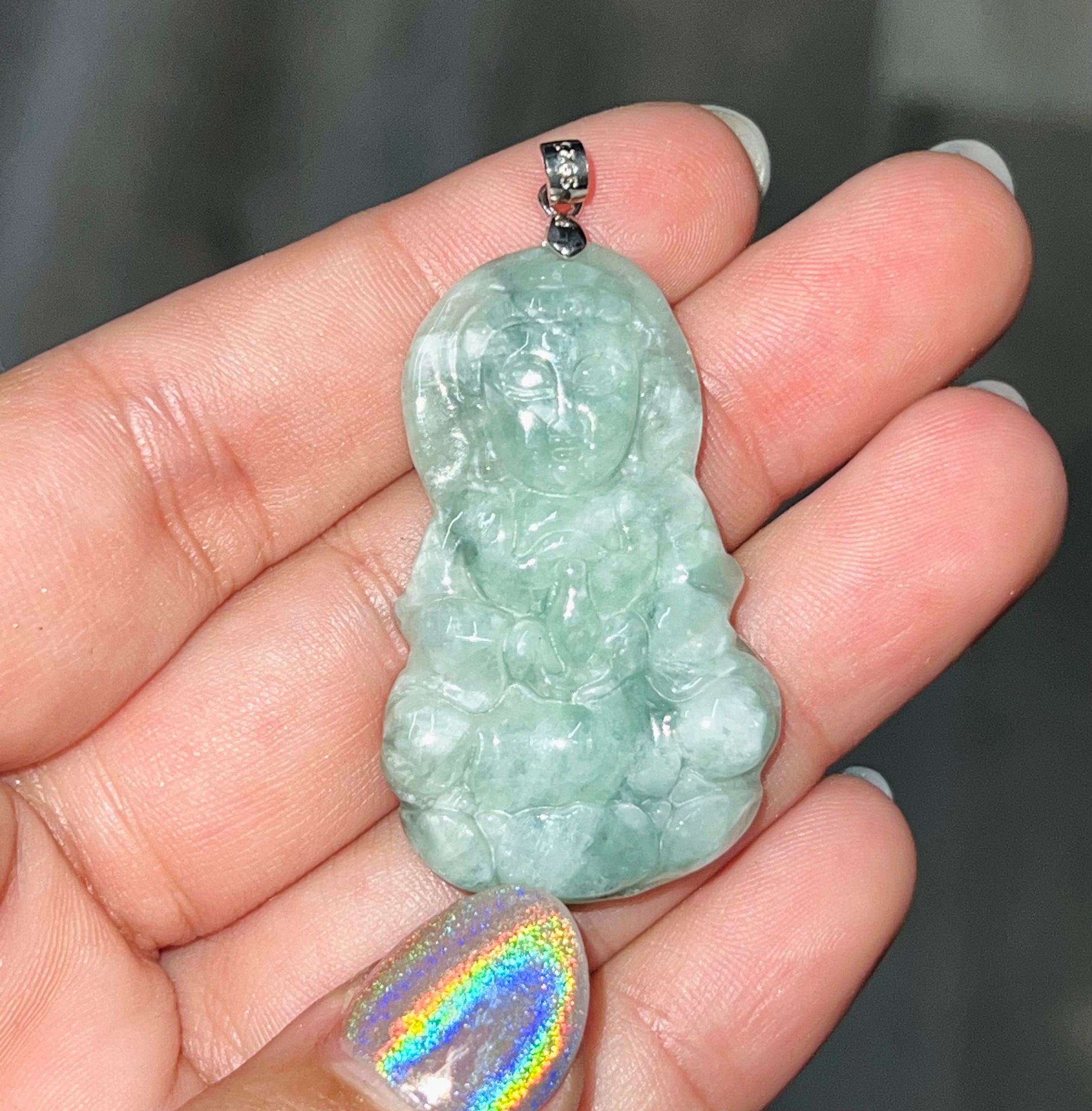 Green Jade Buddha Pendant