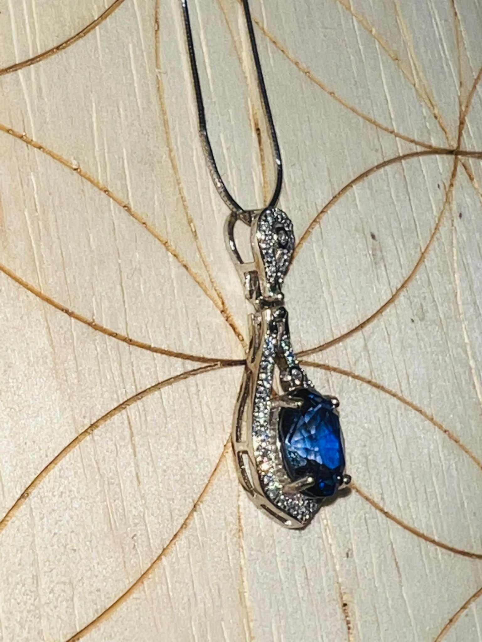 Blue Sapphire Sterling Silver Pendant