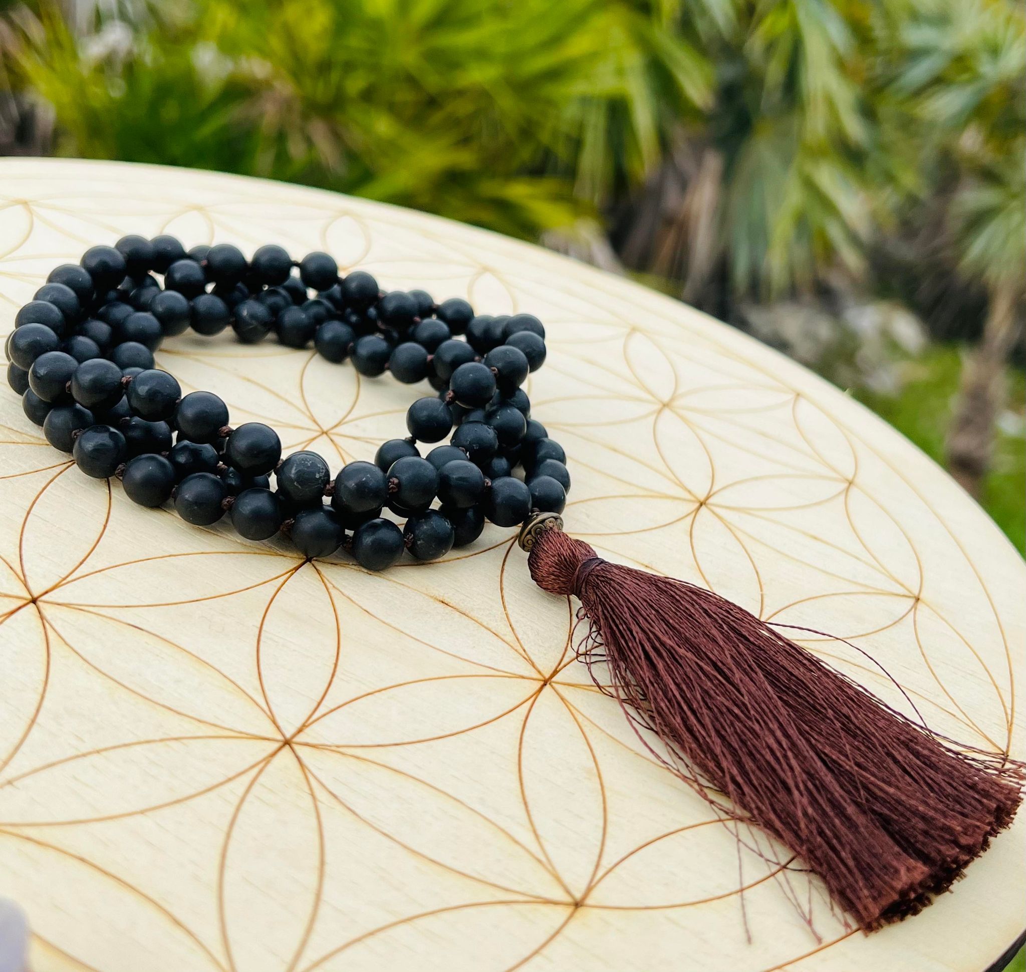 Shungite 108 Hand-Knotted Mala Necklace