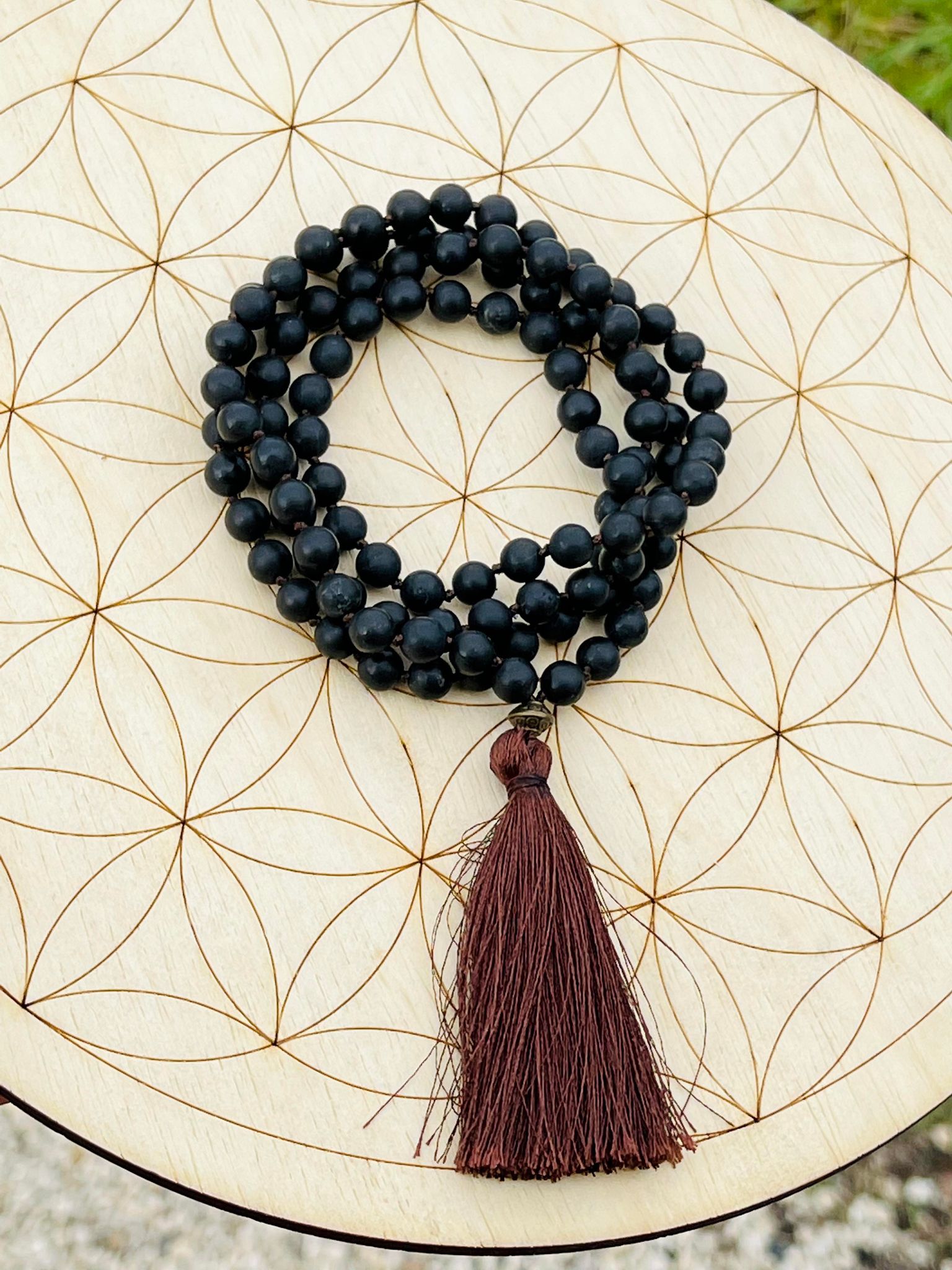 Shungite 108 Hand-Knotted Mala Necklace