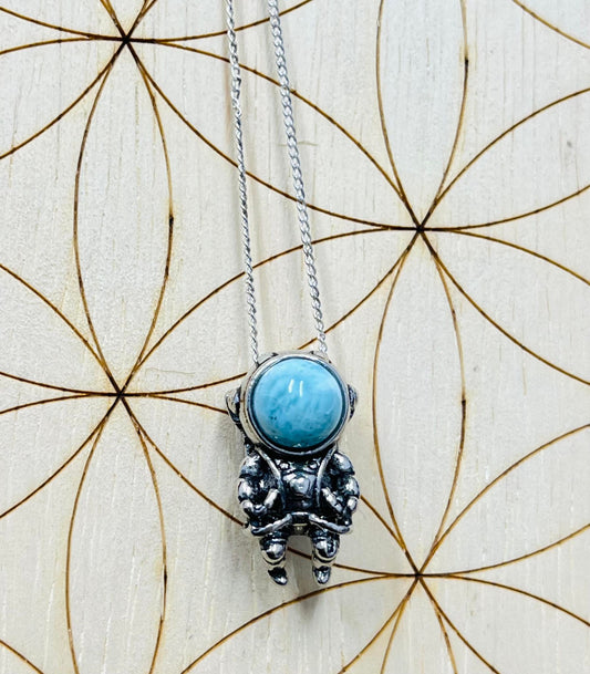 Larimar Astronaut Necklace