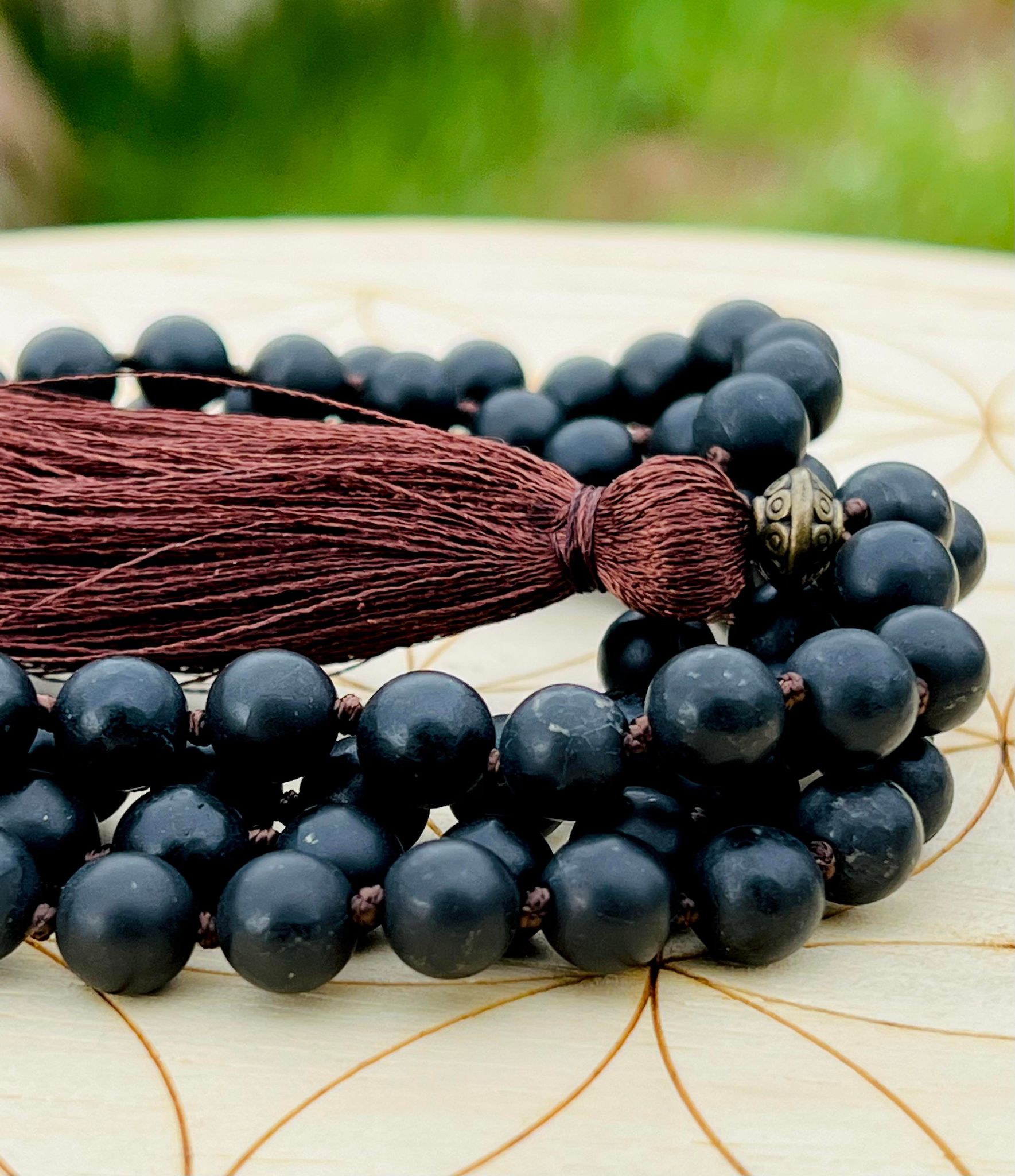 Shungite 108 Hand-Knotted Mala Necklace