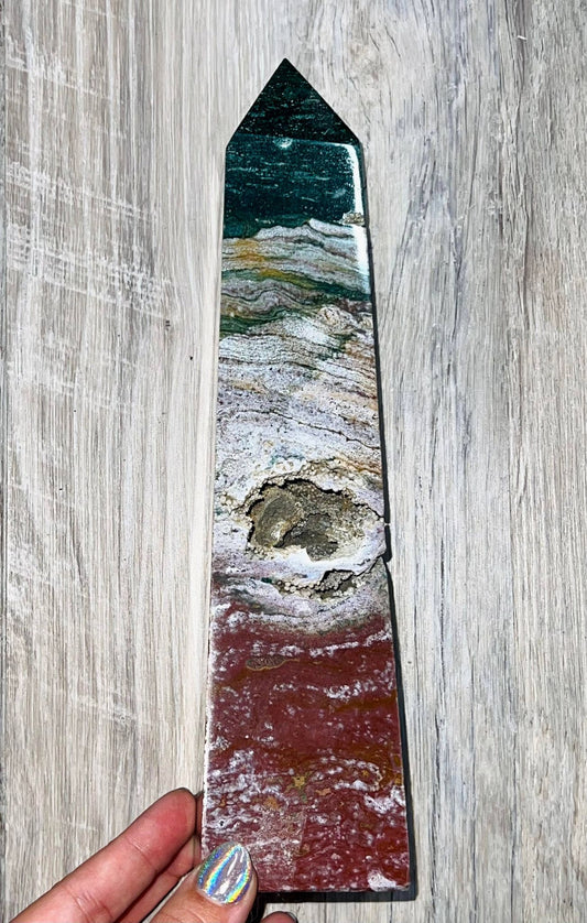 Druzy Ocean Jasper XL Tower