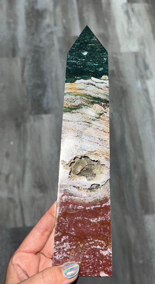 Druzy Ocean Jasper XL Tower