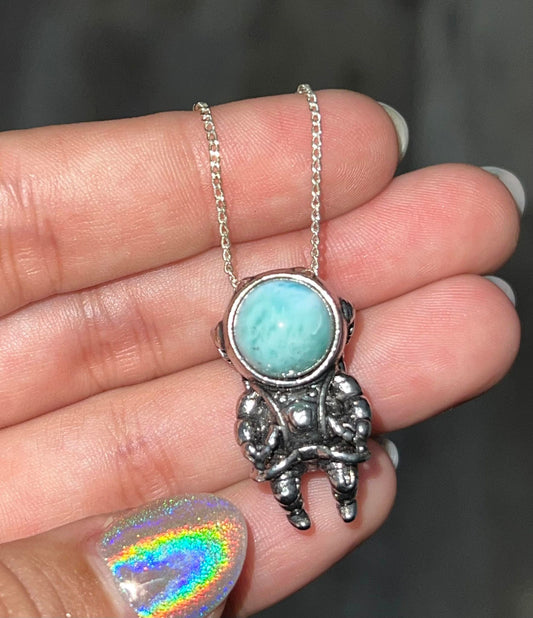 Larimar Astronaut Necklace