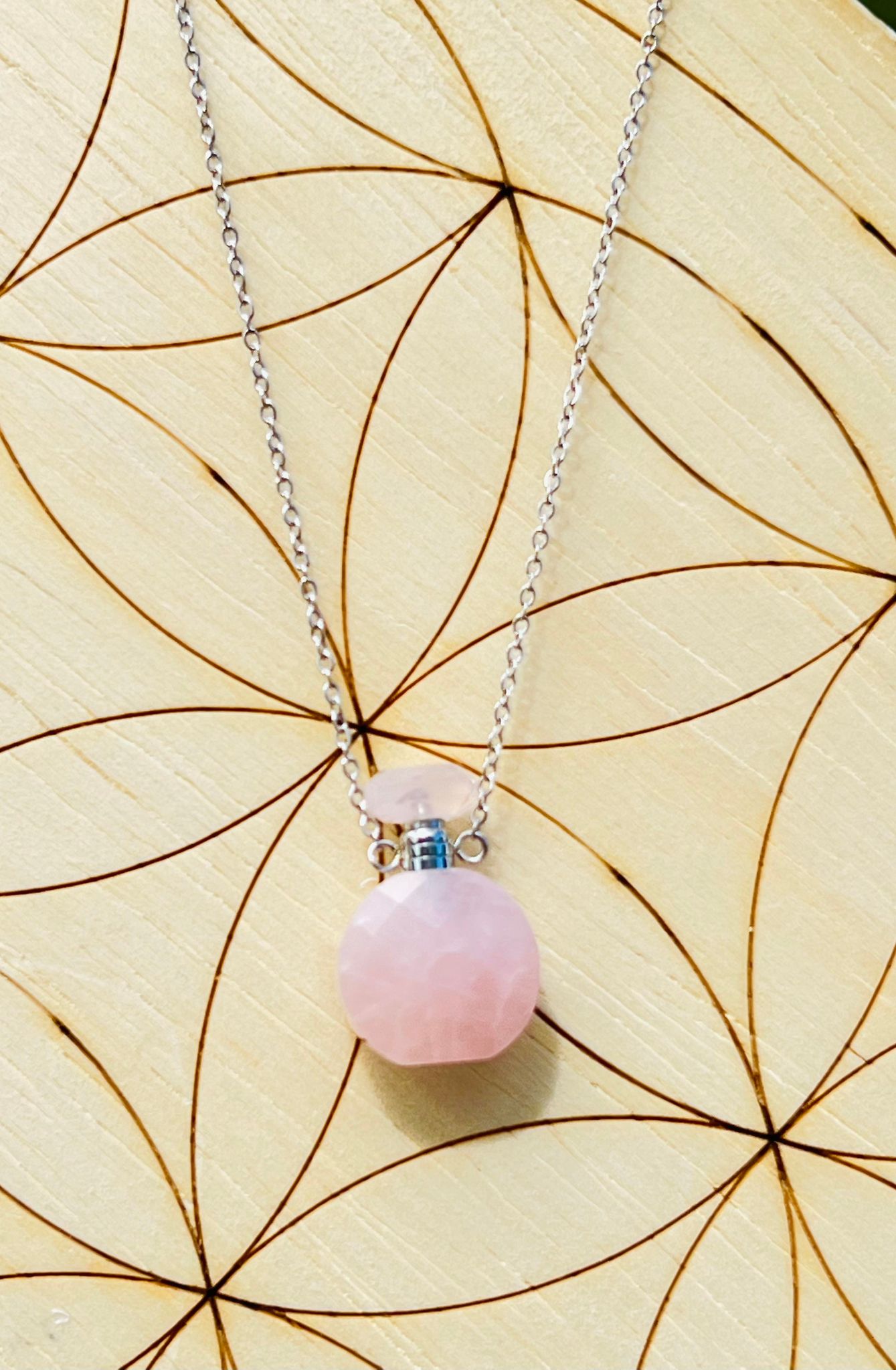 Rose Quartz Bottle Necklace