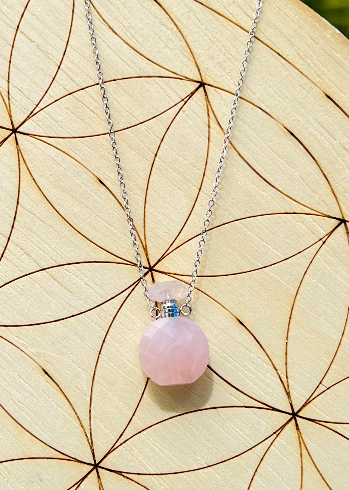 Rose Quartz Bottle Necklace