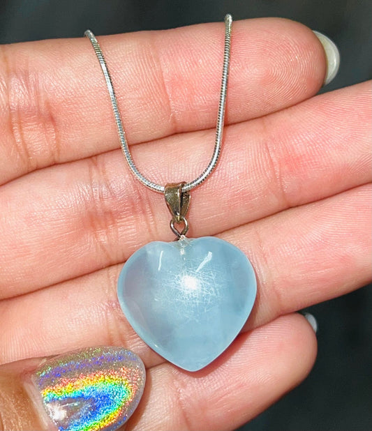 Aquamarine Heart Pendant