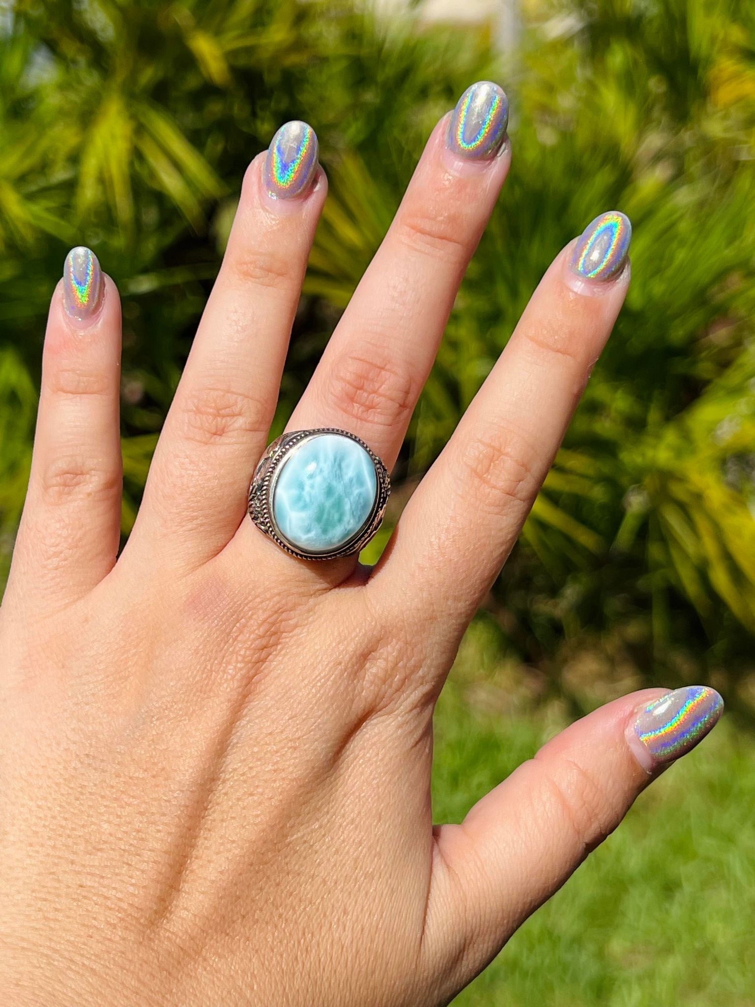 Larimar Sterling Ring