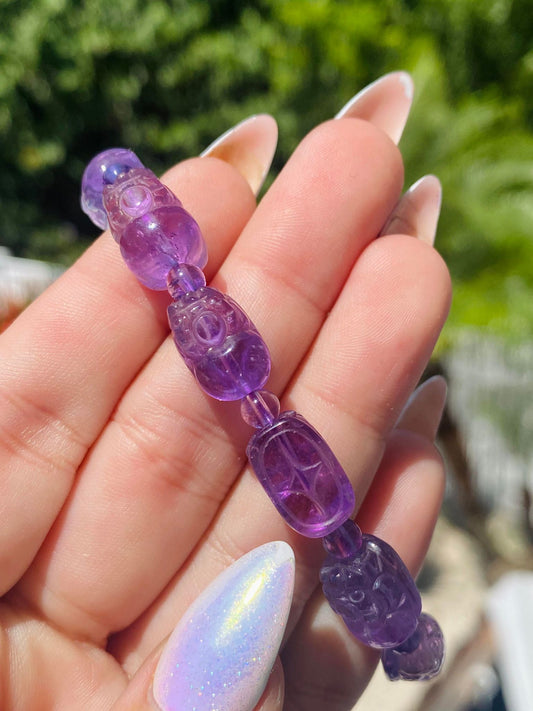 Amethyst Pixiu Money Dragon bracelet