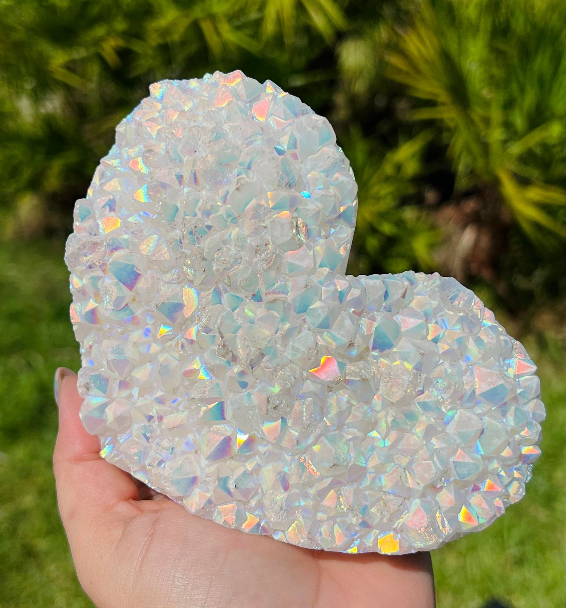 Angel Aura Quartz XXL Druzy Heart