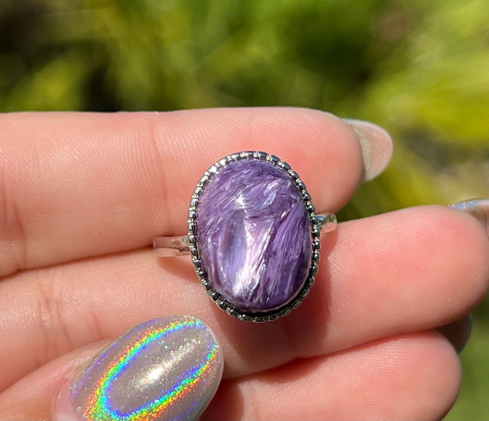 Charoite ring