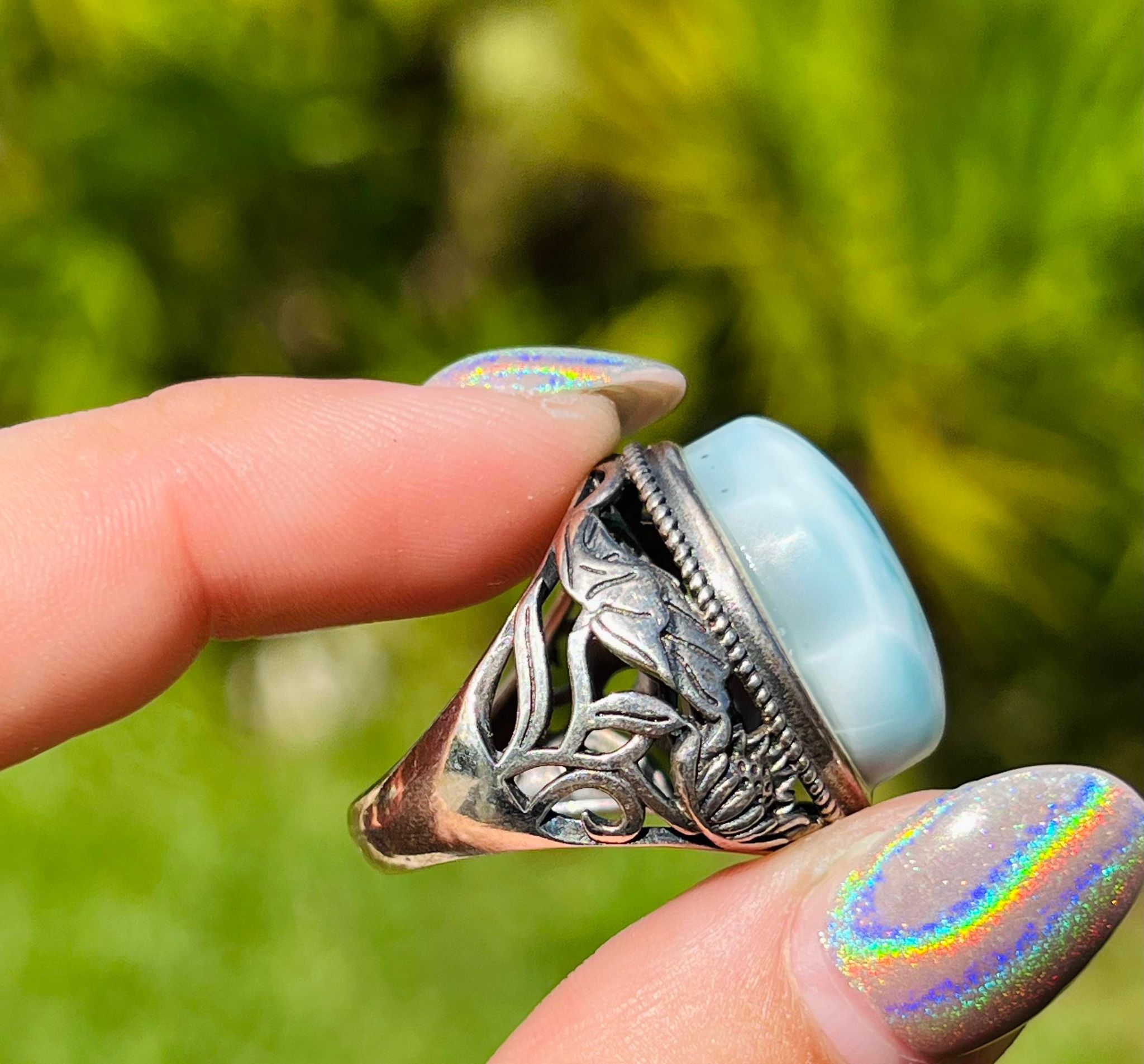 Larimar Sterling Ring