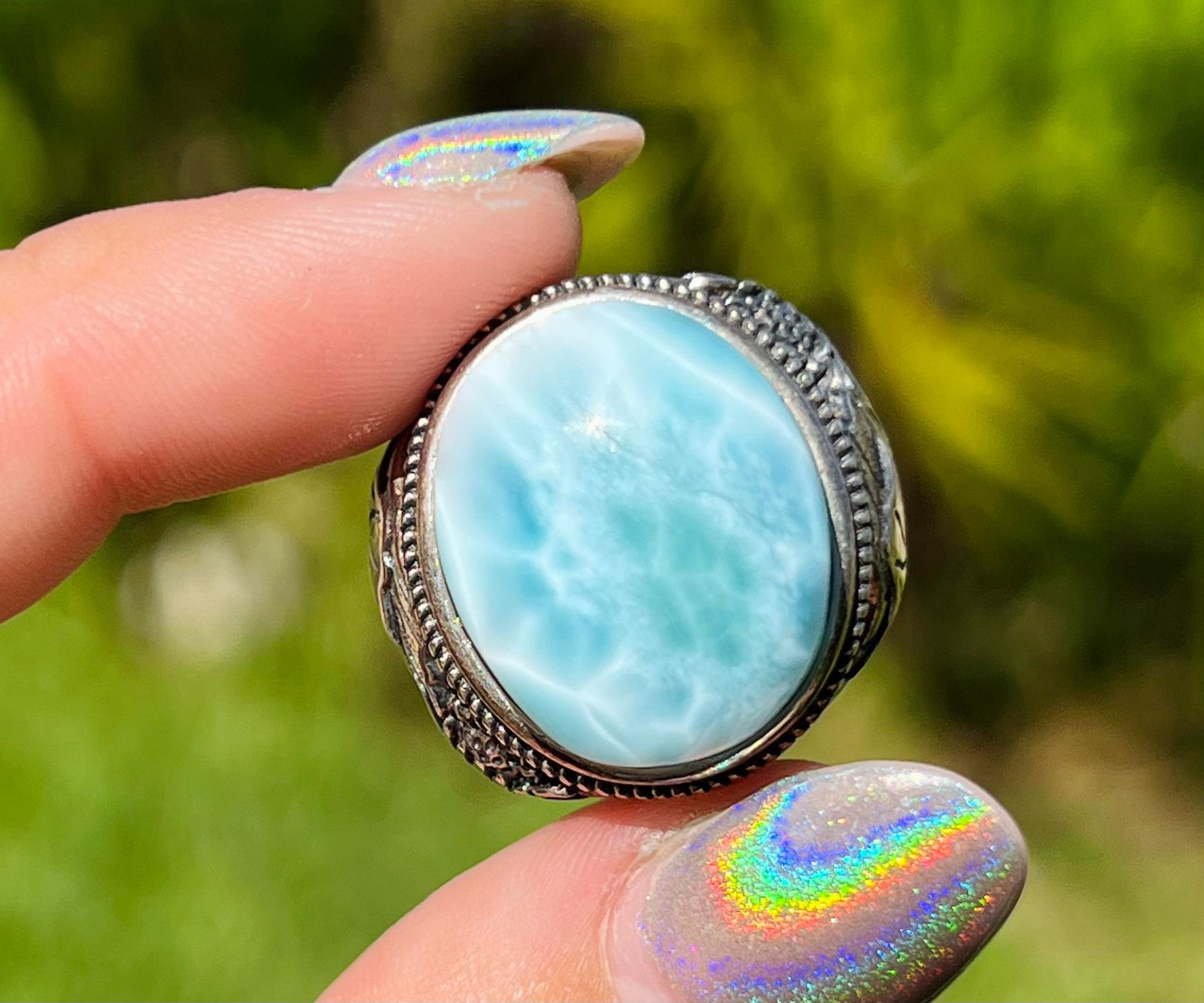 Larimar Sterling Ring