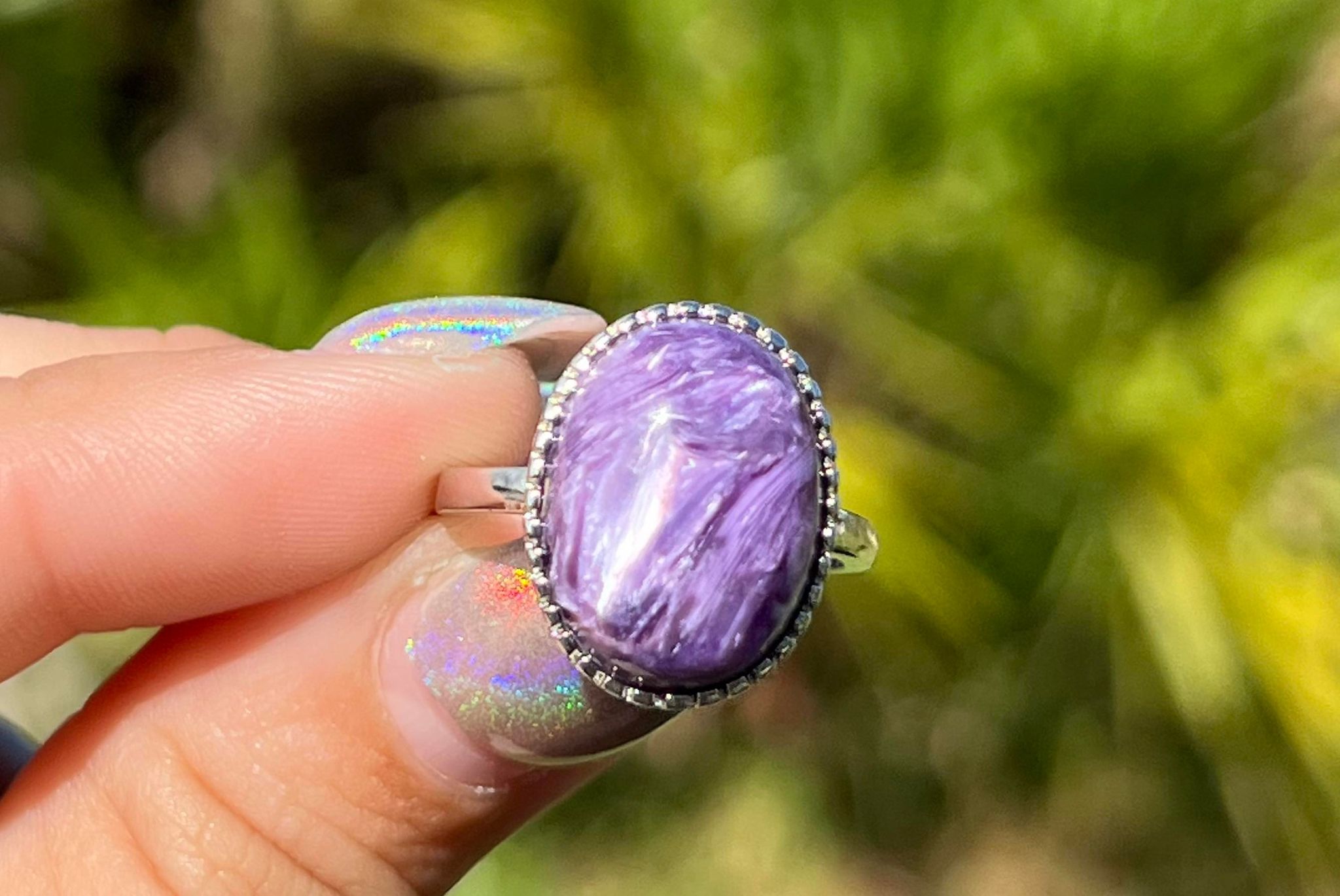 Charoite ring