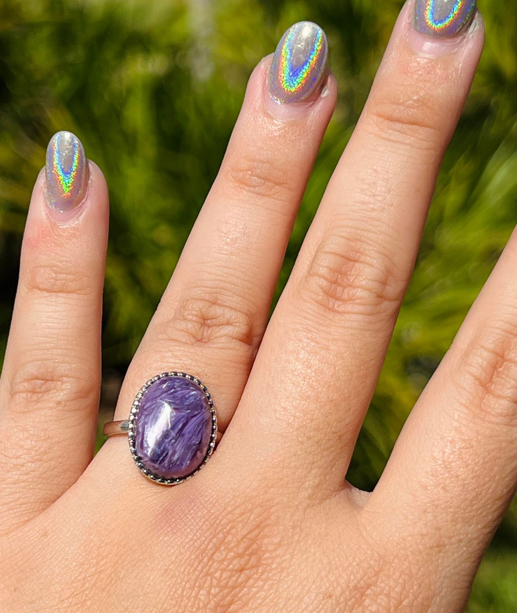 Charoite ring