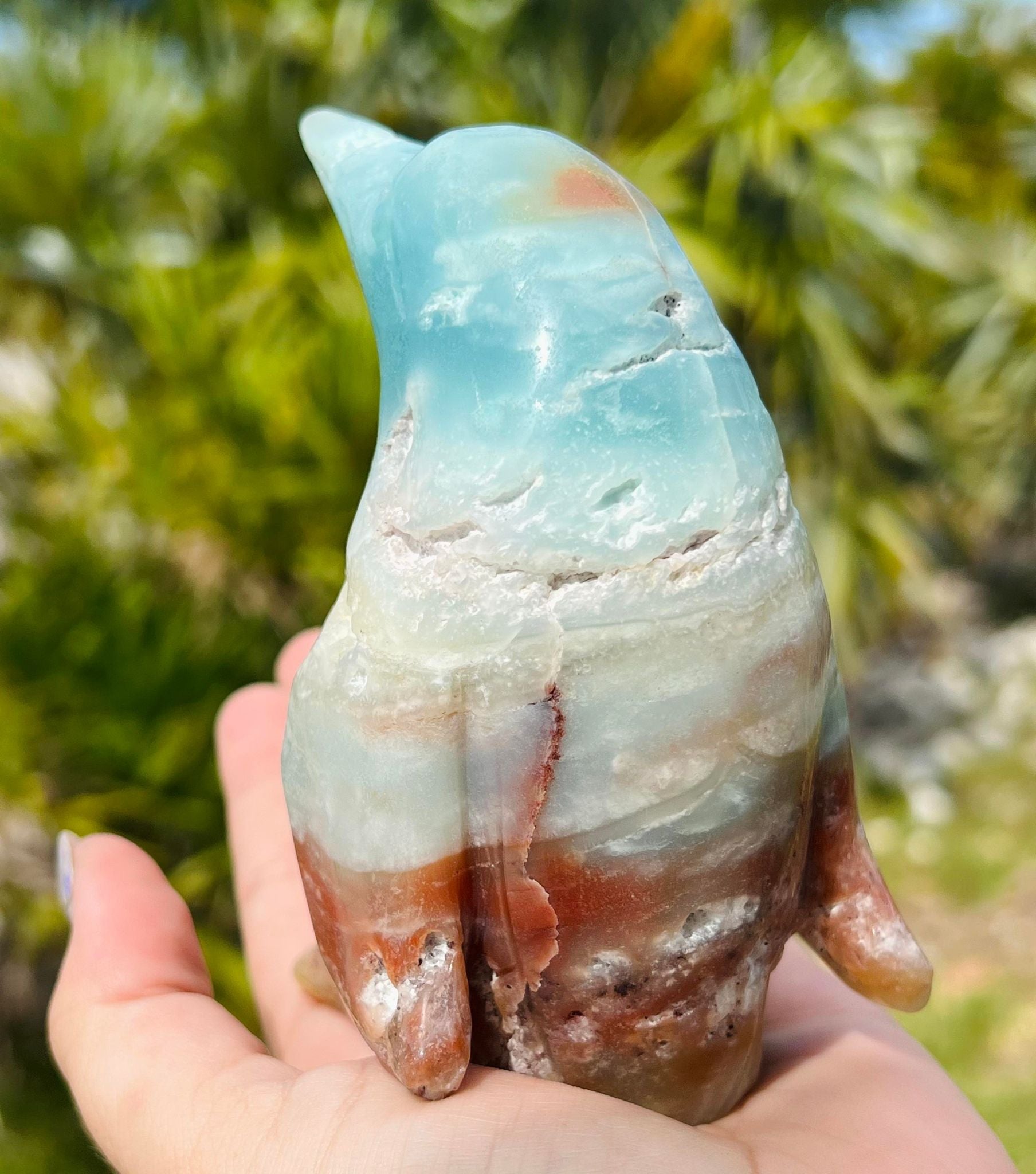 Blue Aragonite XL Penguin