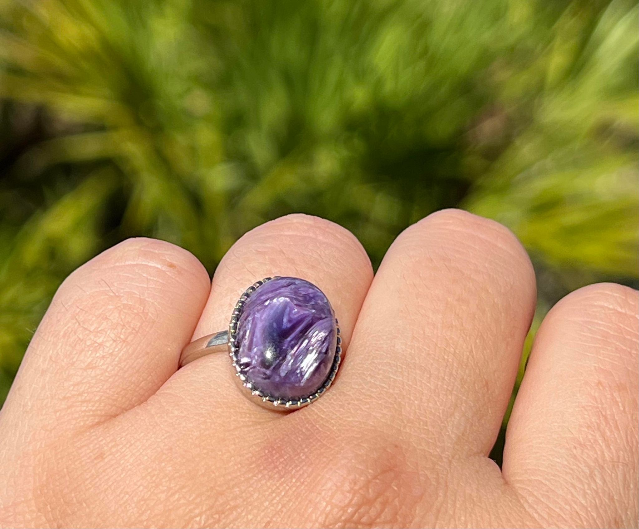 Charoite ring