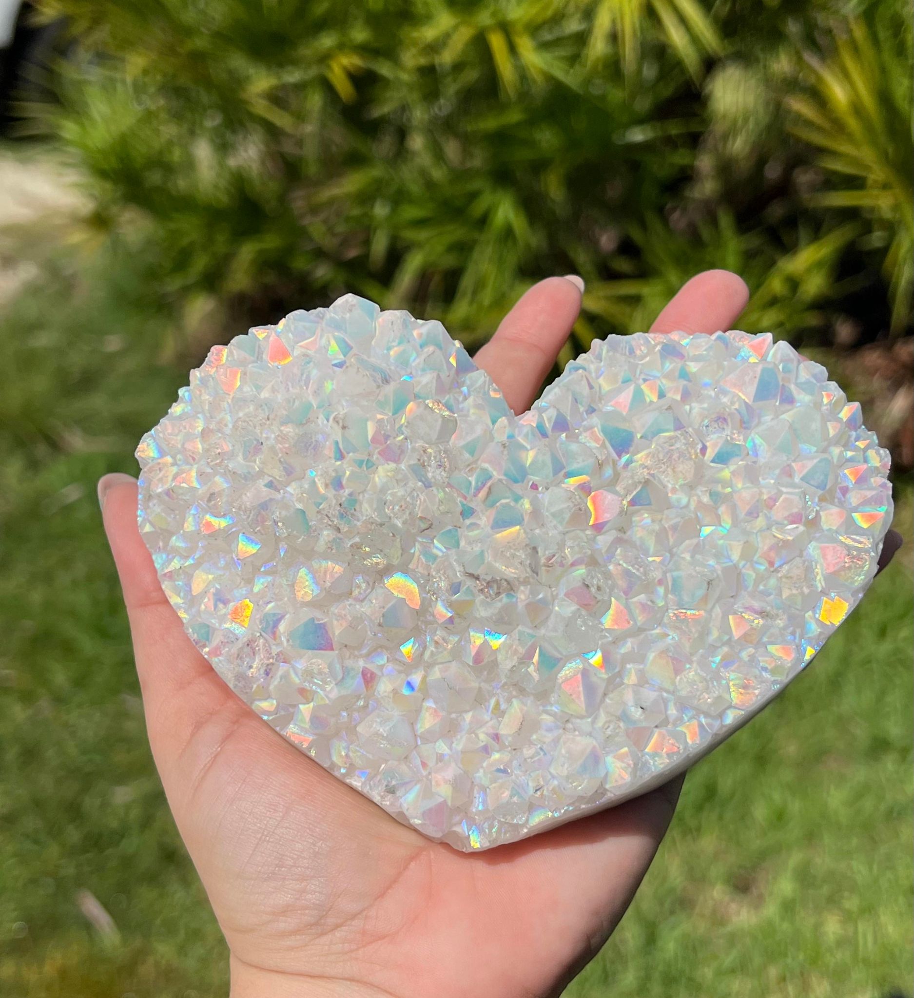 Angel Aura Quartz XXL Druzy Heart