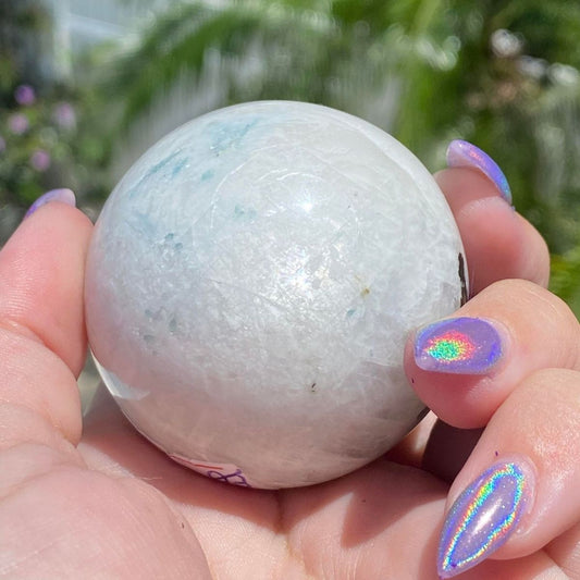 Rainbow Flash Moonstone Sphere