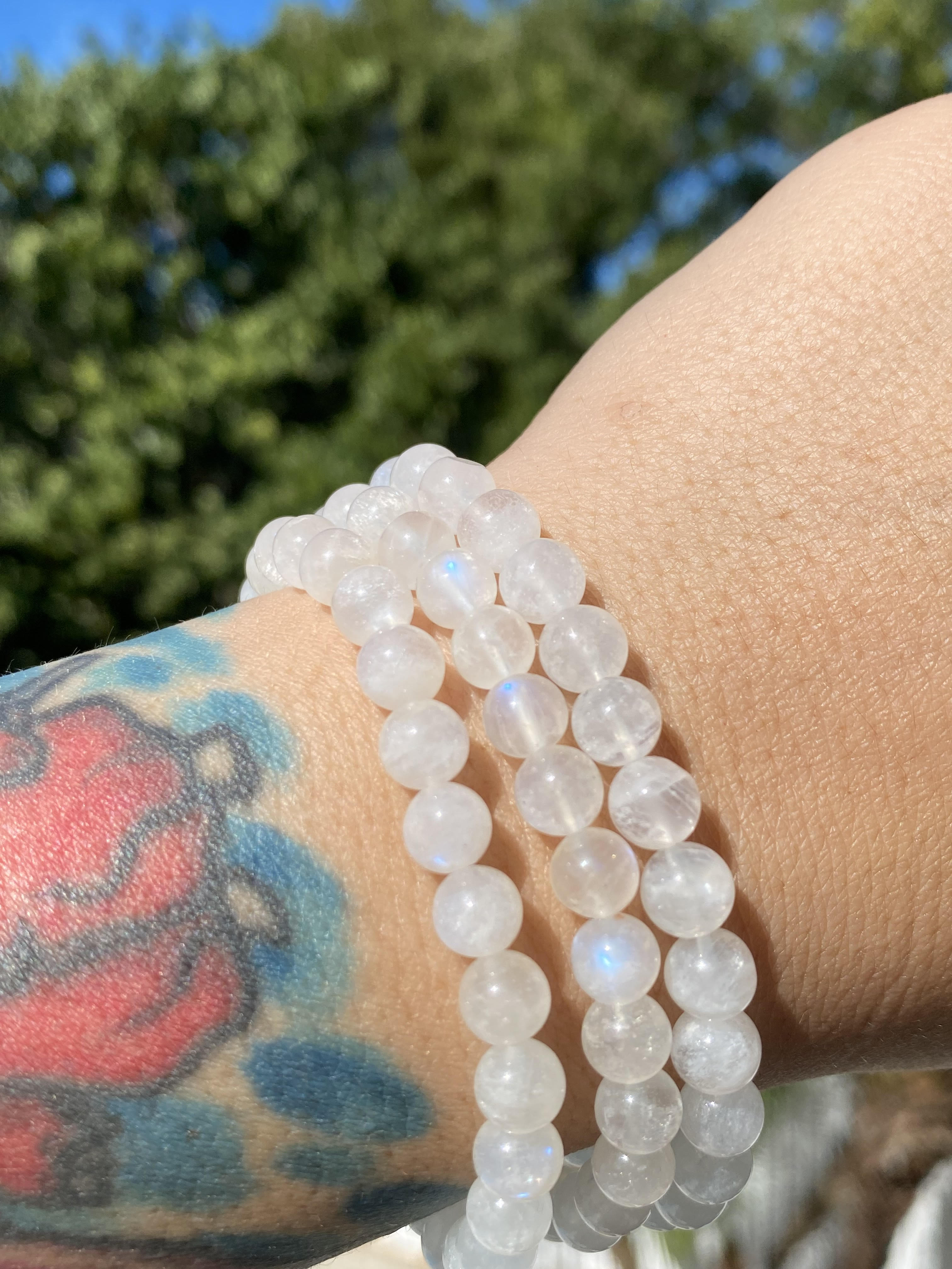 High-Quality Rainbow Flash Moonstone Bracelet