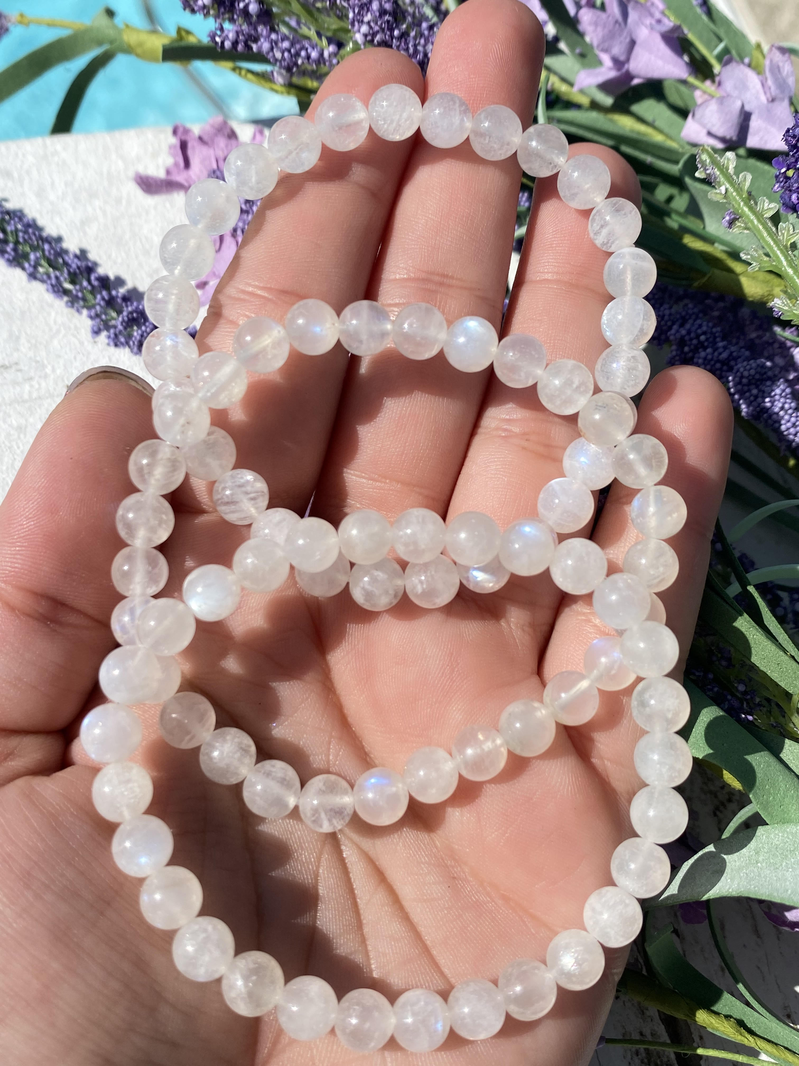 High-Quality Rainbow Flash Moonstone Bracelet