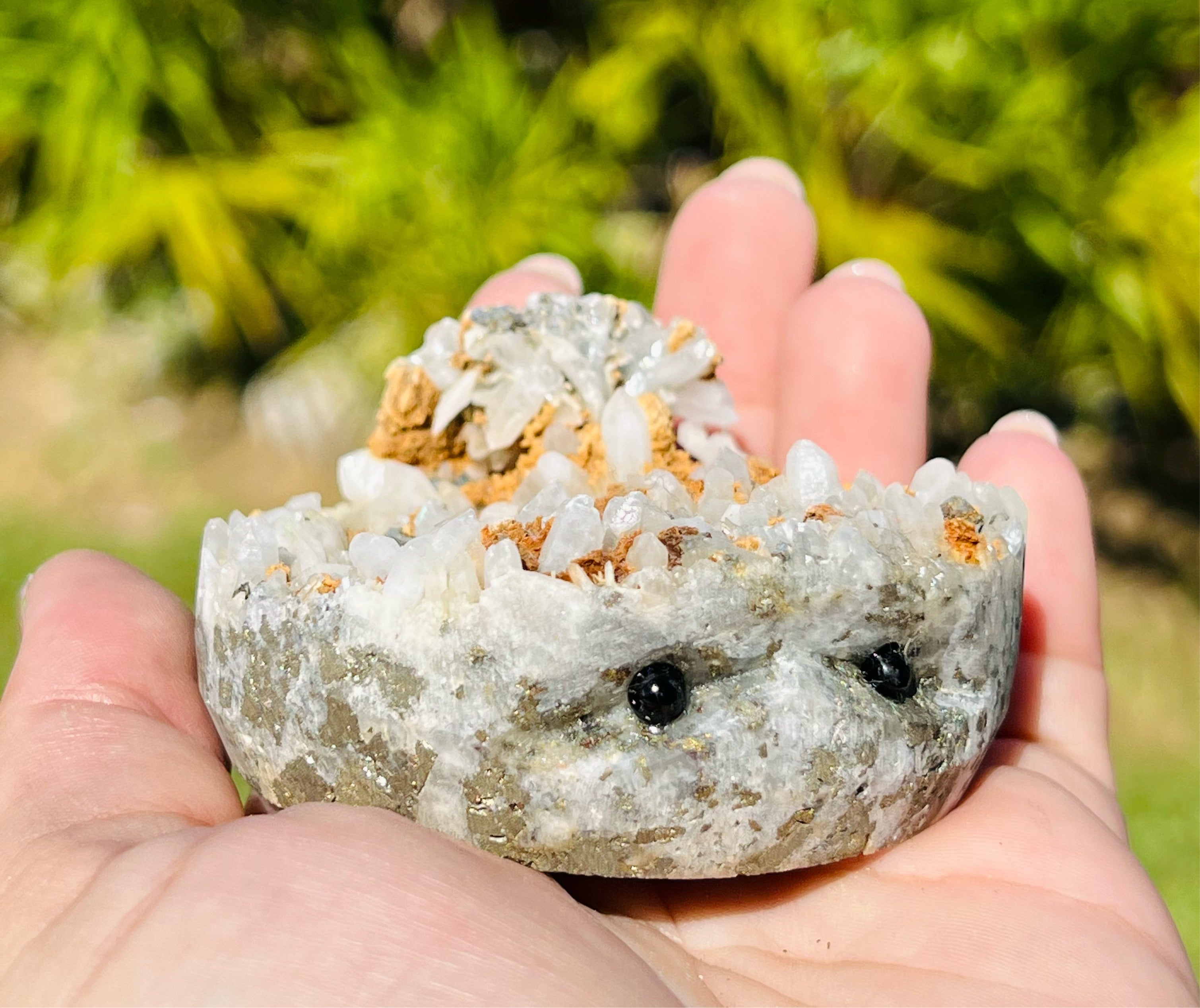 Raw Quartz & Pyrite hedgehog