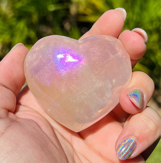 Angel Aura Rose Quartz Heart