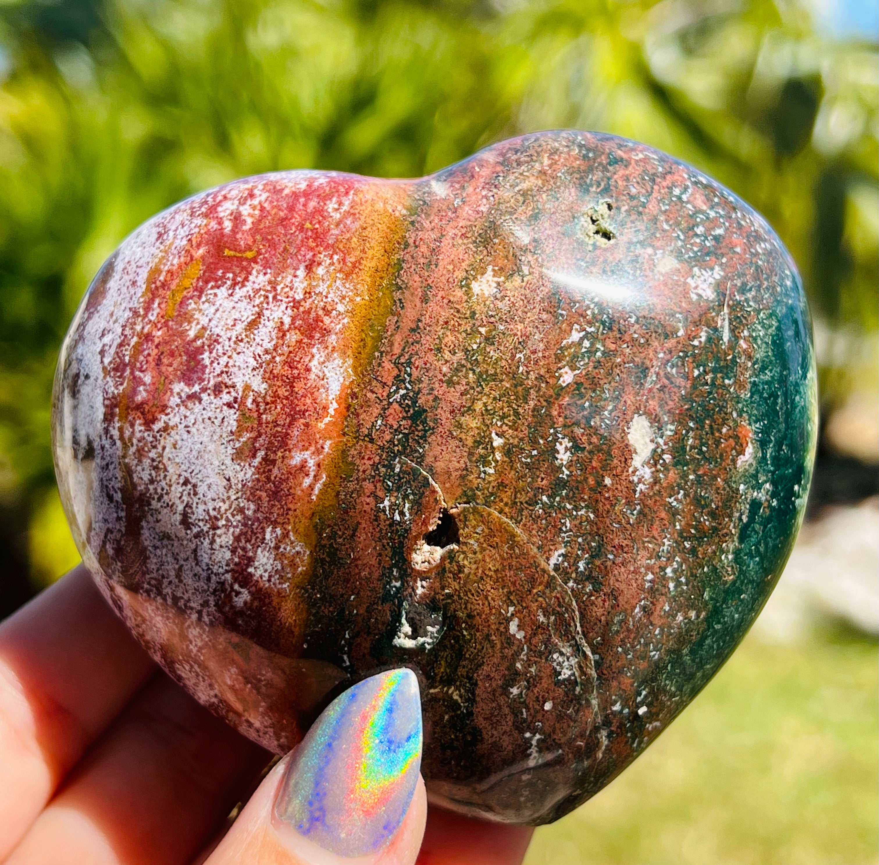 Ocean Jasper XL Heart