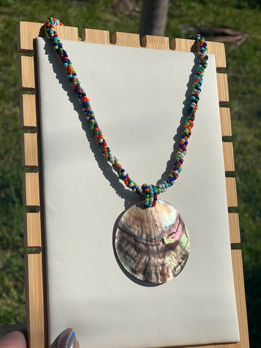 Beaded Goddess Sea Shell Necklace