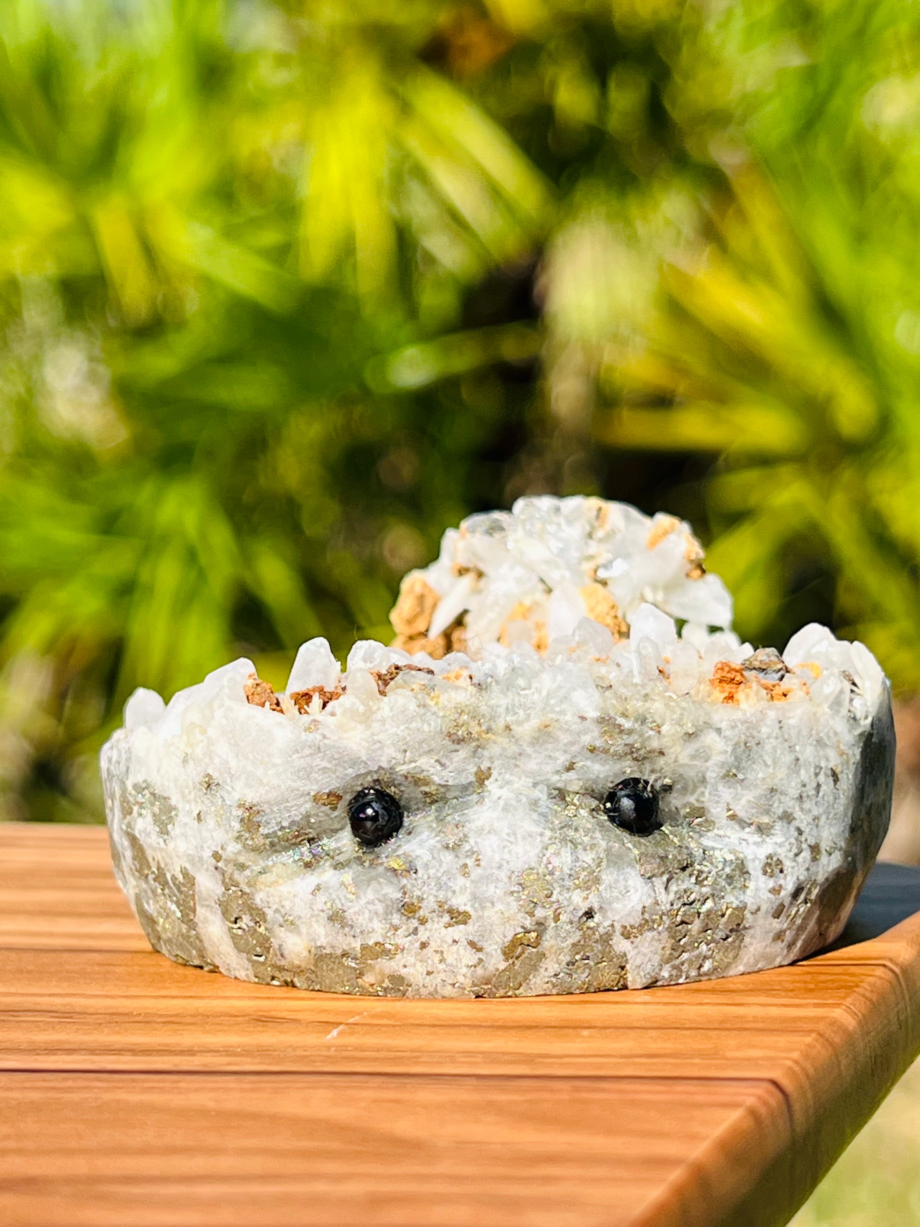 Raw Quartz & Pyrite hedgehog