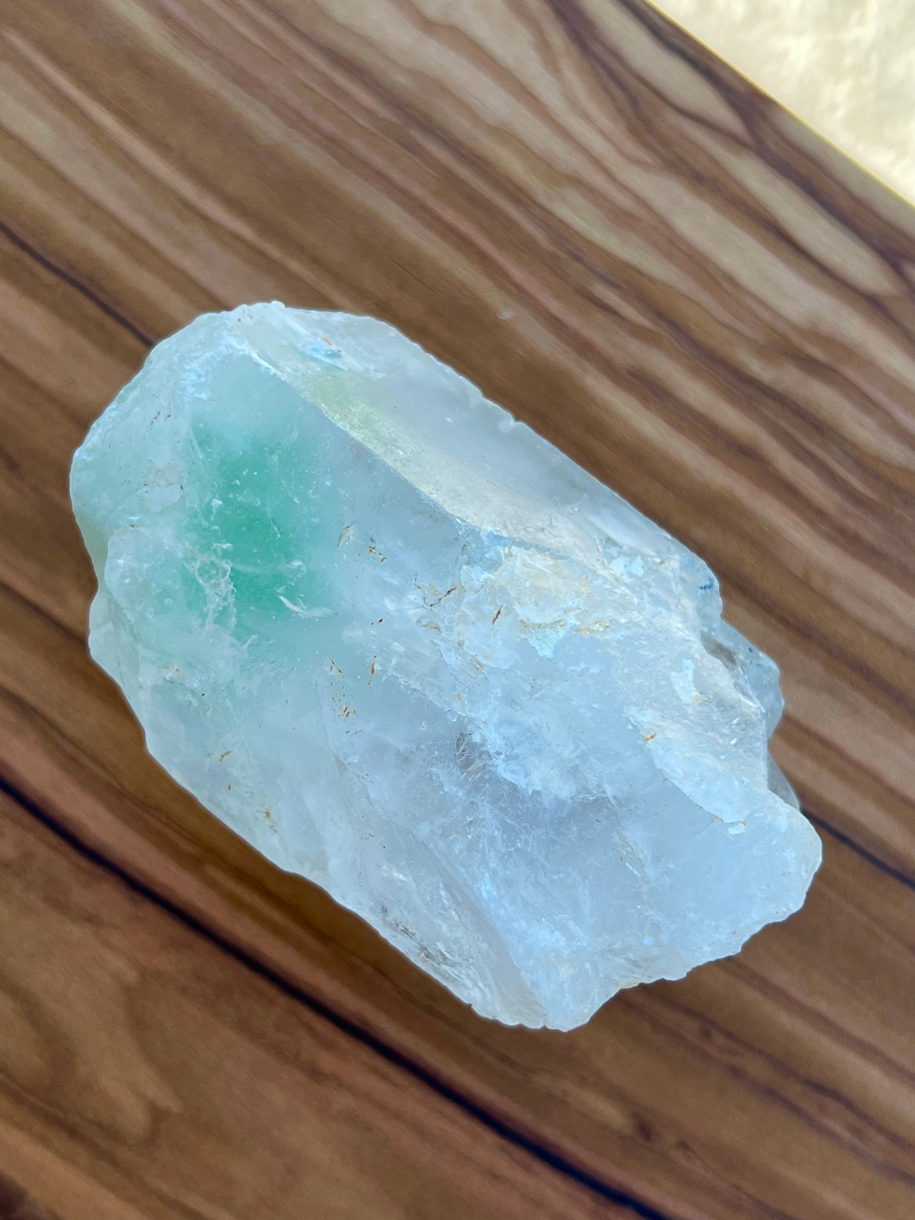 Raw Quartz with inclusion Green Fluorite