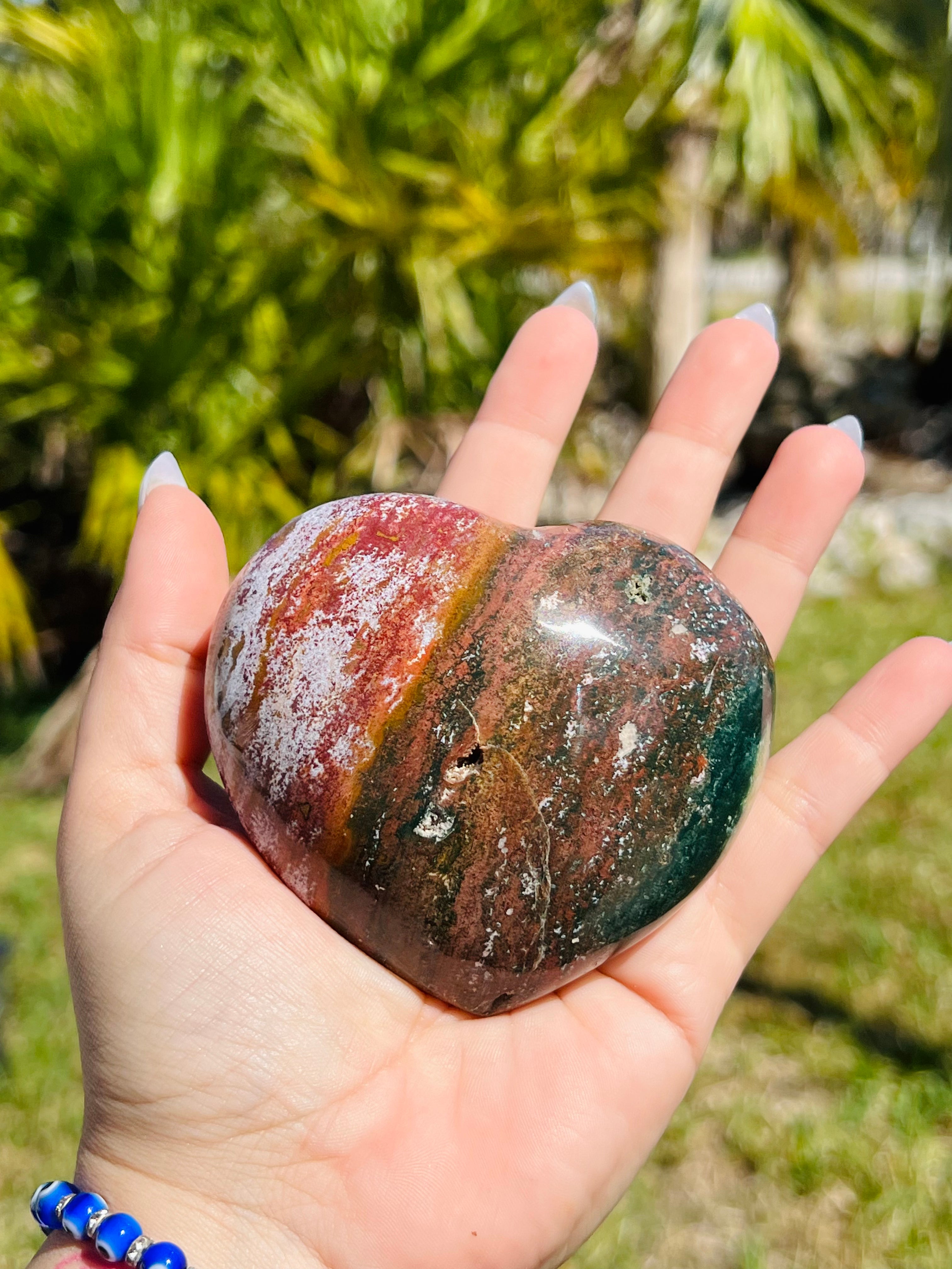 Ocean Jasper XL Heart