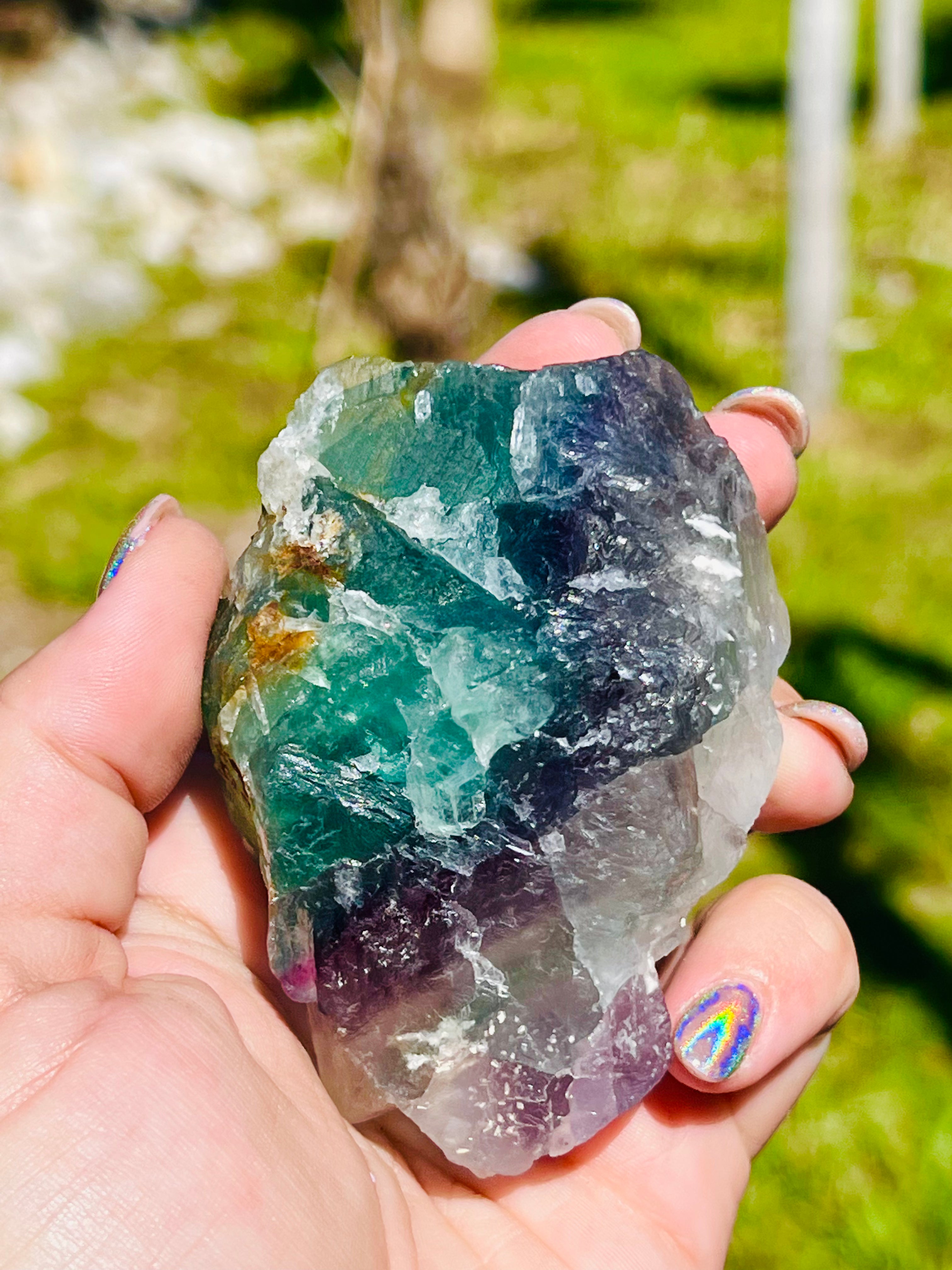 Raw Rainbow Fluorite Large