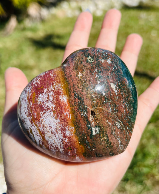 Ocean Jasper XL Heart