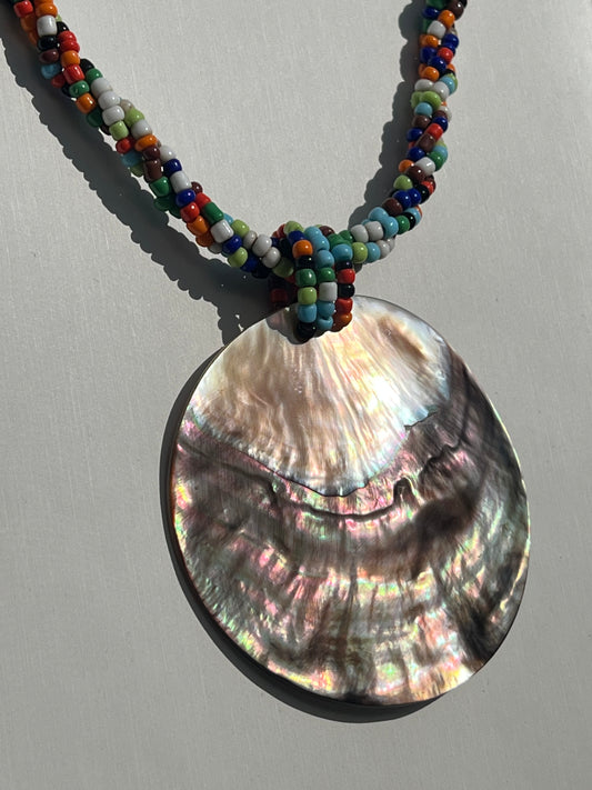Beaded Goddess Sea Shell Necklace