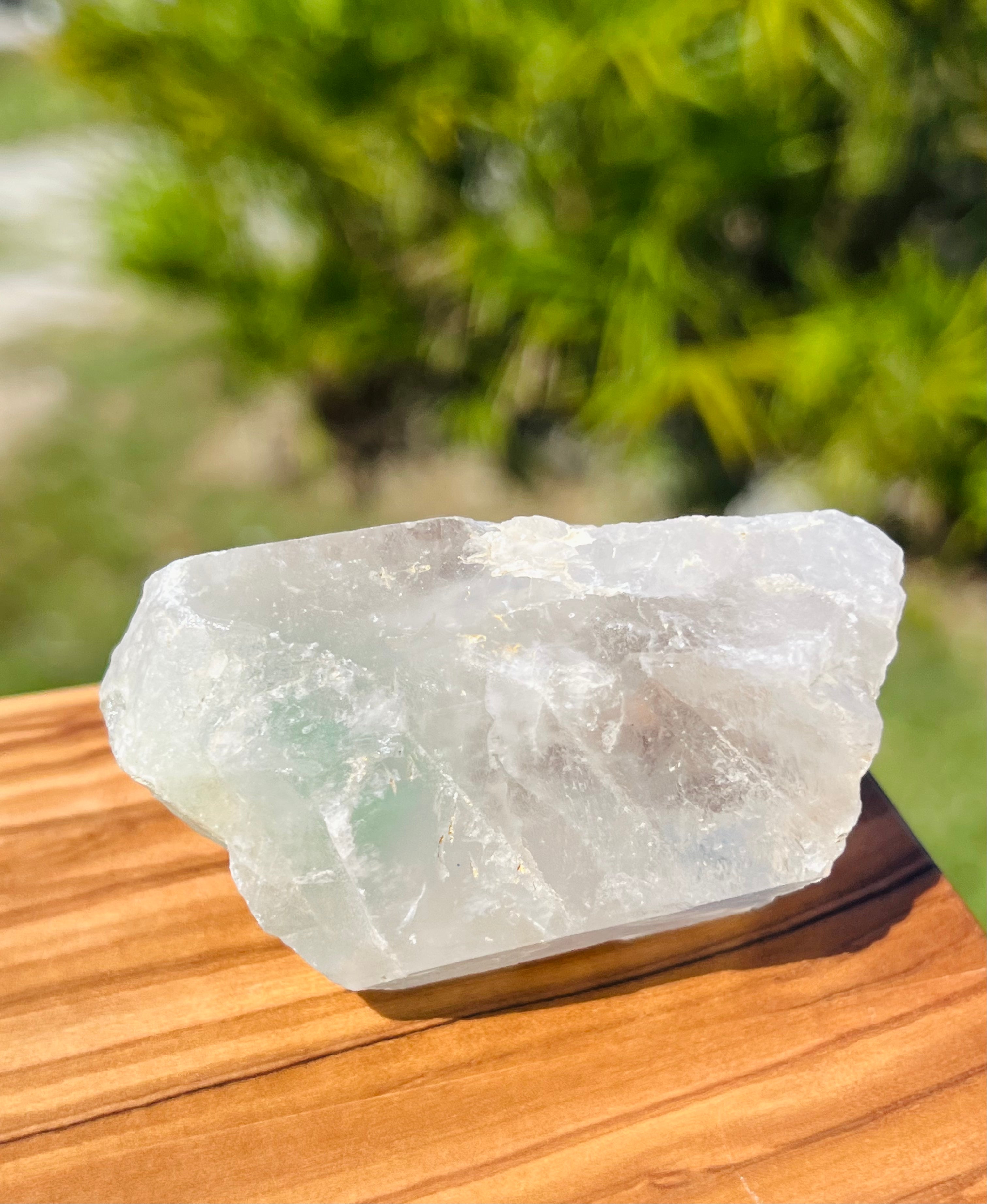 Raw Quartz with inclusion Green Fluorite